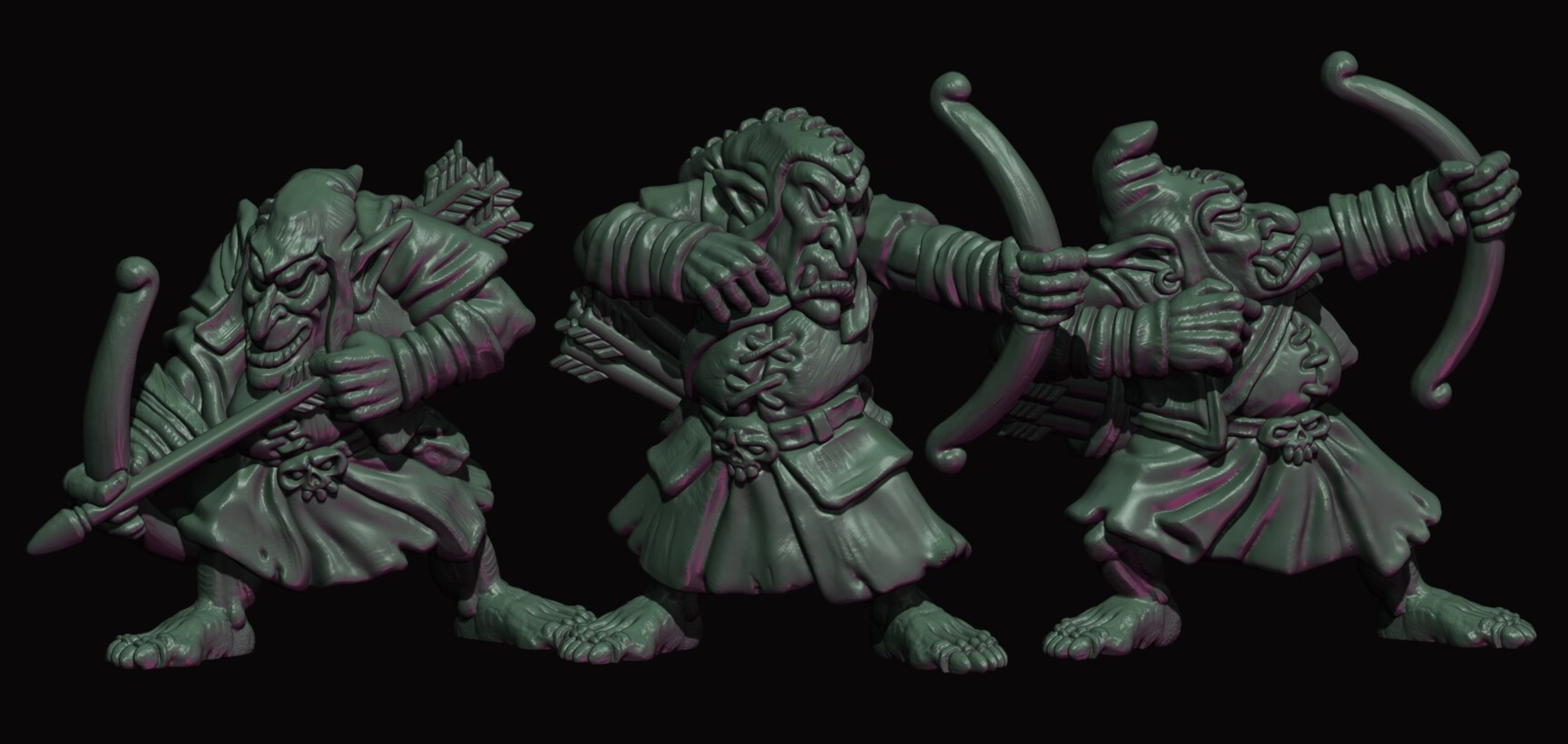 Hobgoblin Archers (fabelzel) chaos dwarfs oldhammer - resin miniatures - 28 mm - 7