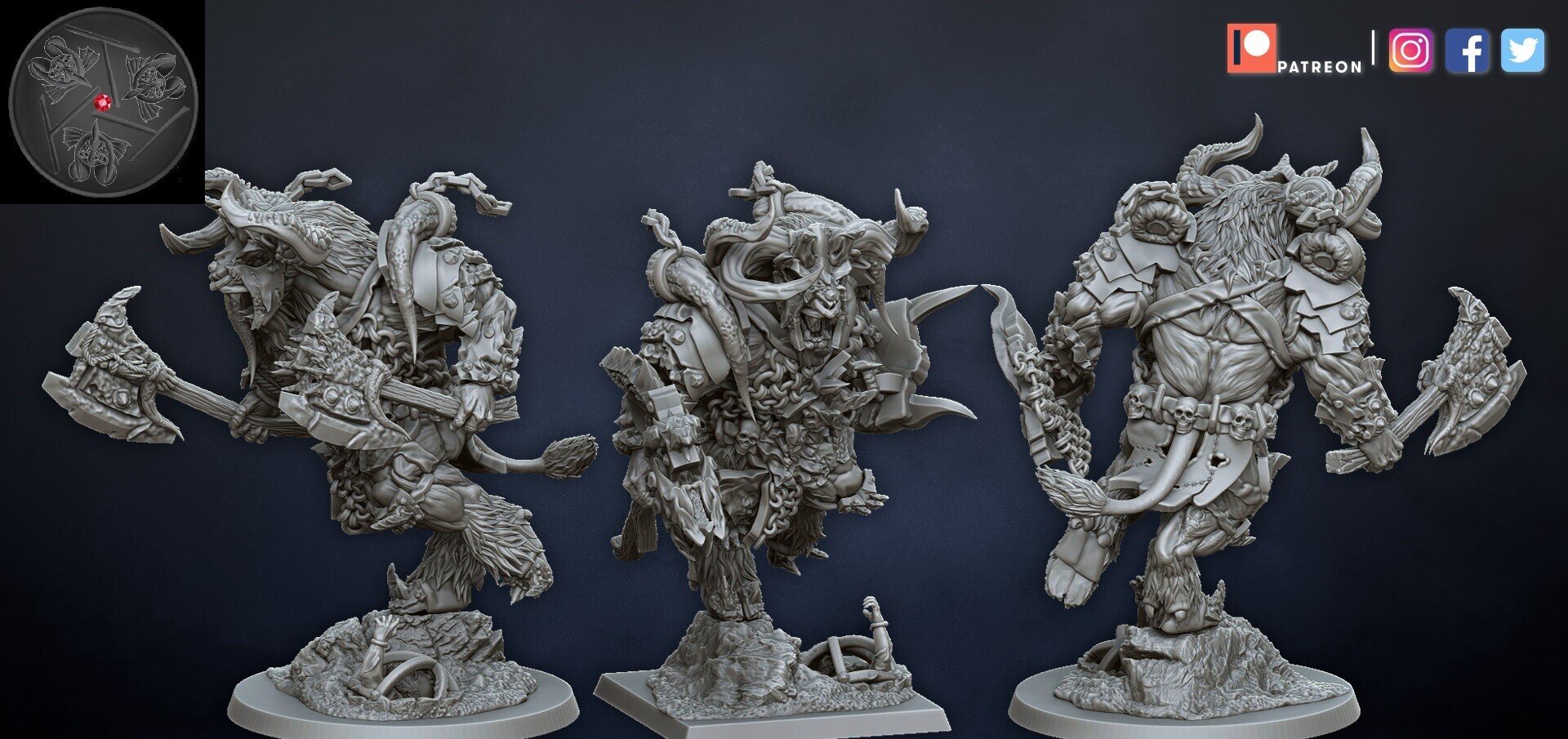 Doombull (dragons lake) beastmen - wargames - resin miniatures - 28 mm - 4