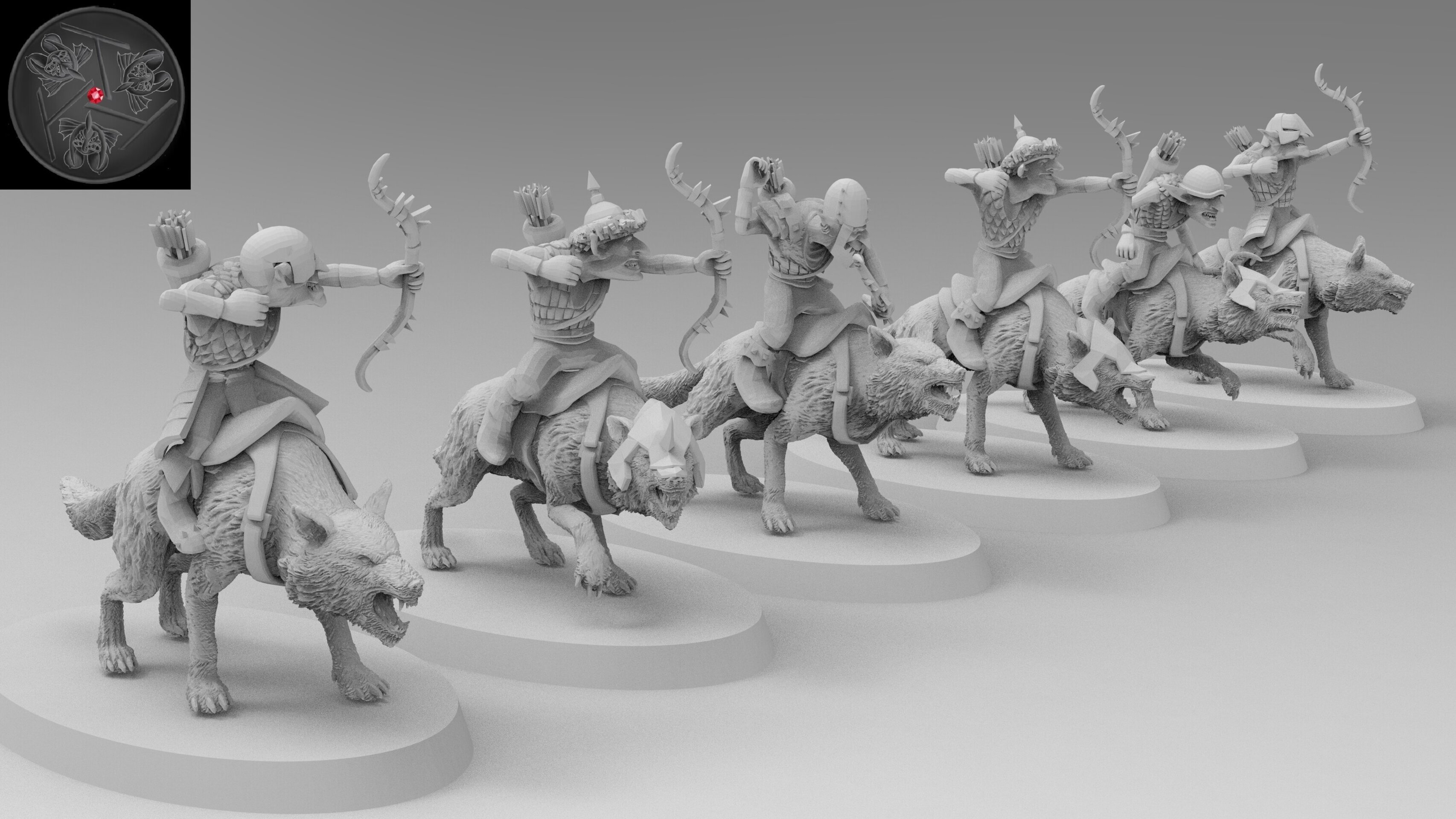 Goblin Wolf Riders (emang) orcs & goblins - wargames - resin miniatures - 28 mm - 2