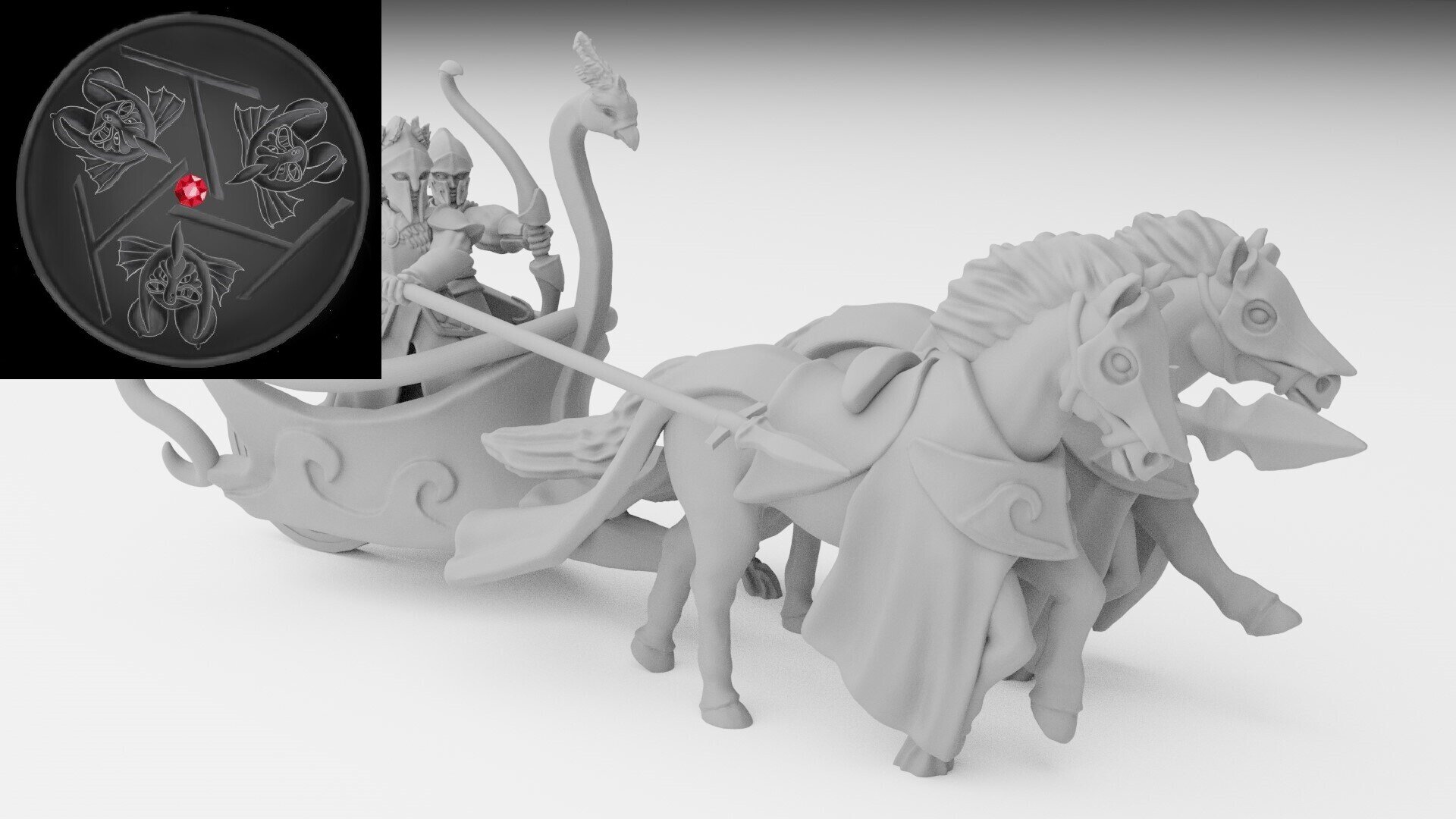 Horse Chariots (ilhadiel) high elves - wargames - resin miniatures - 28 mm - 2