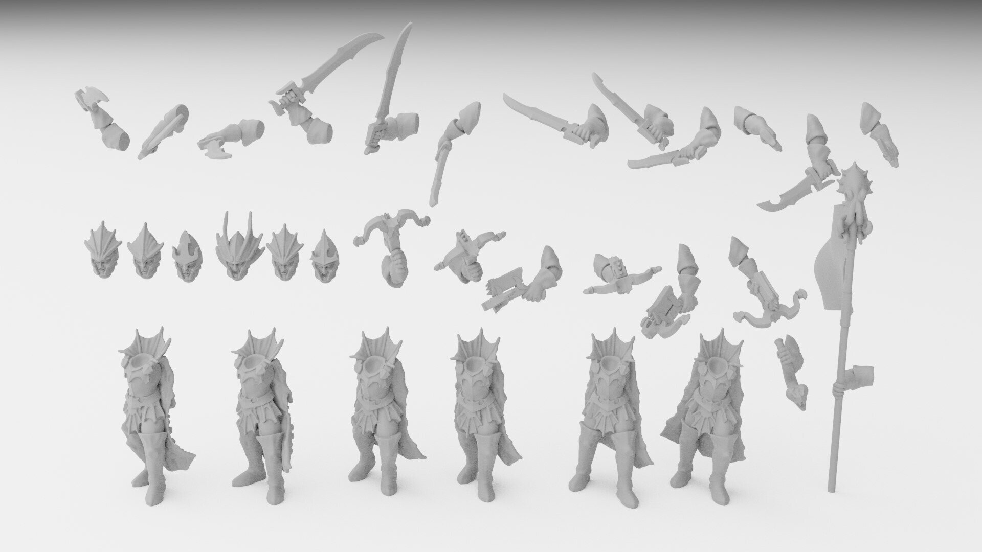 Corsairs (ilhadiel) dark elves - wargames - resin miniatures - 28 mm - 4