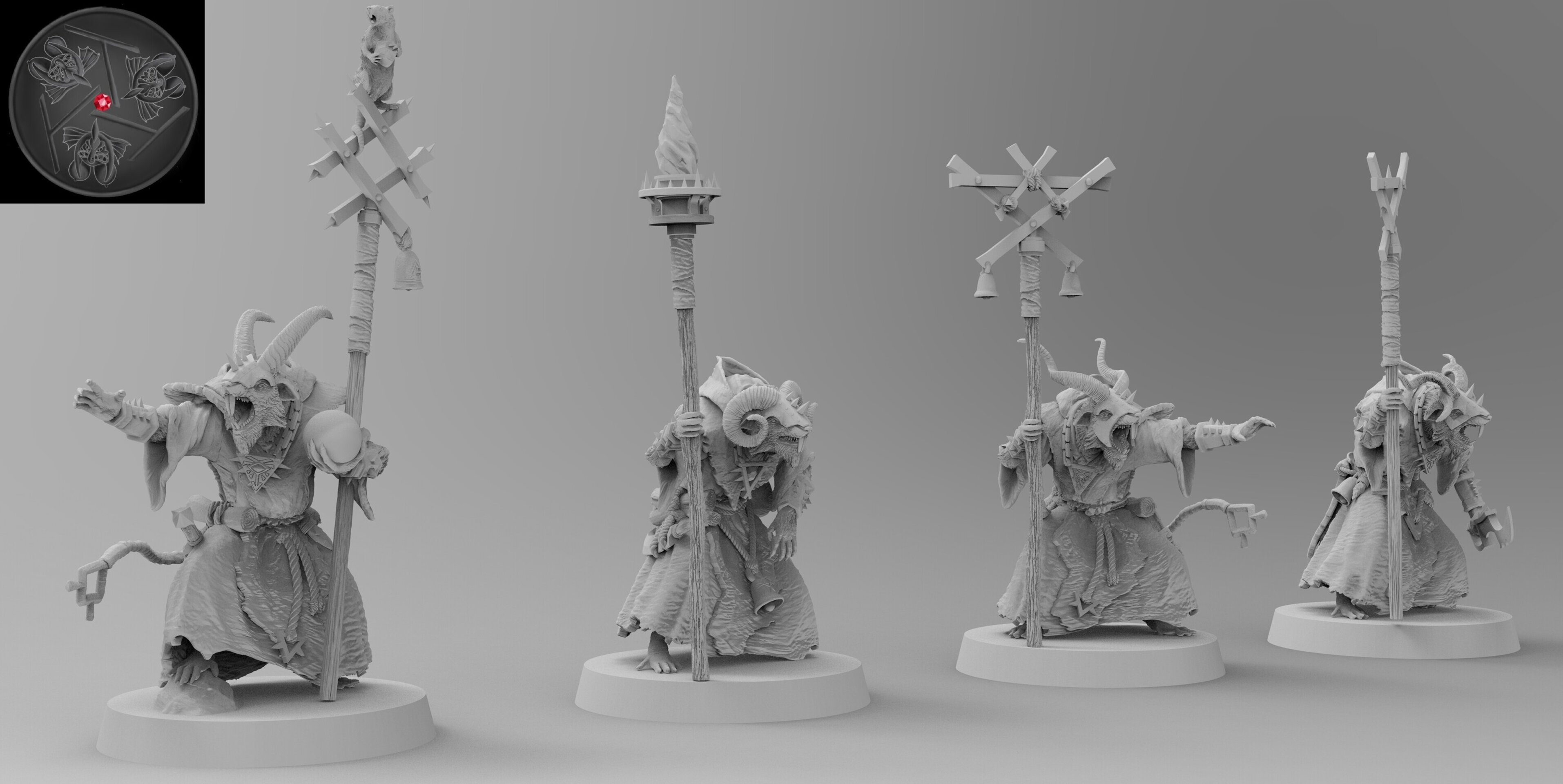 Grey Seer (emang) skavens - wargames - resin miniatures - 28 mm - 4