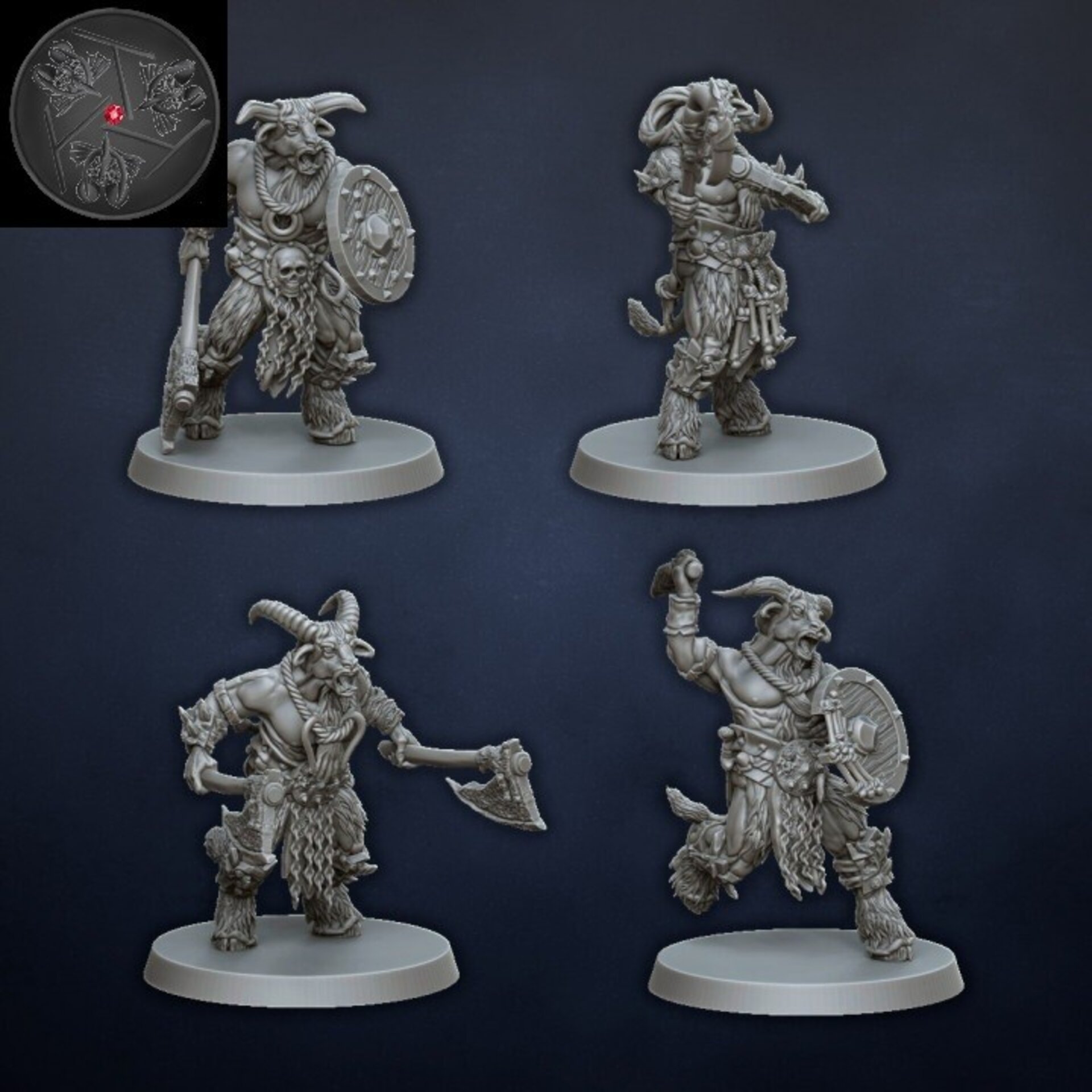 Gors (dragons lake) beastmen - wargames - resin miniatures - 28 mm - 5