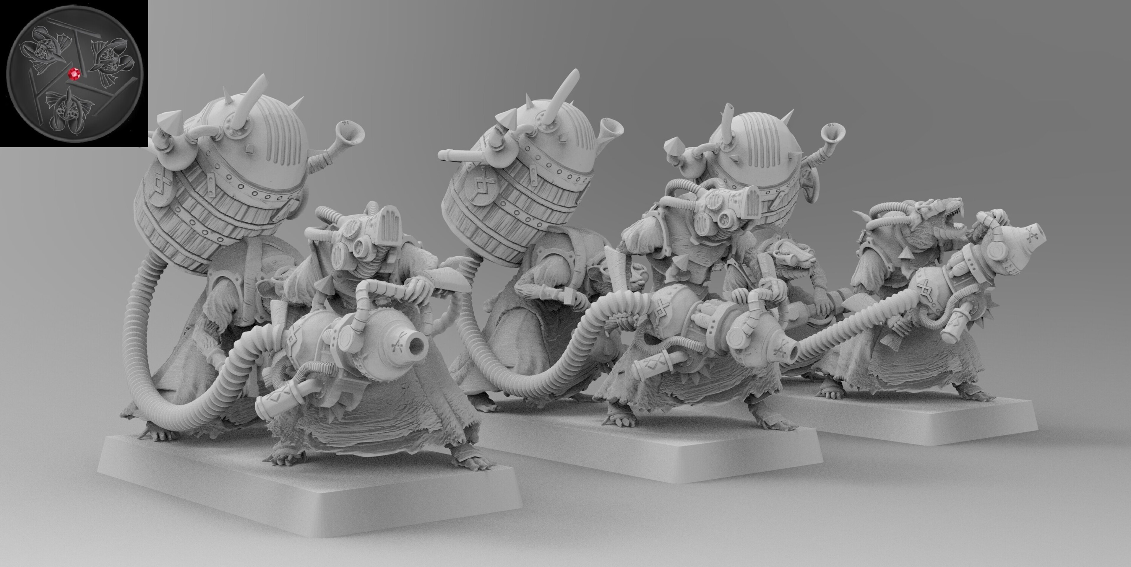 Warpfire Throwers (emang) skavens - wargames - resin miniatures - 28 mm - 1