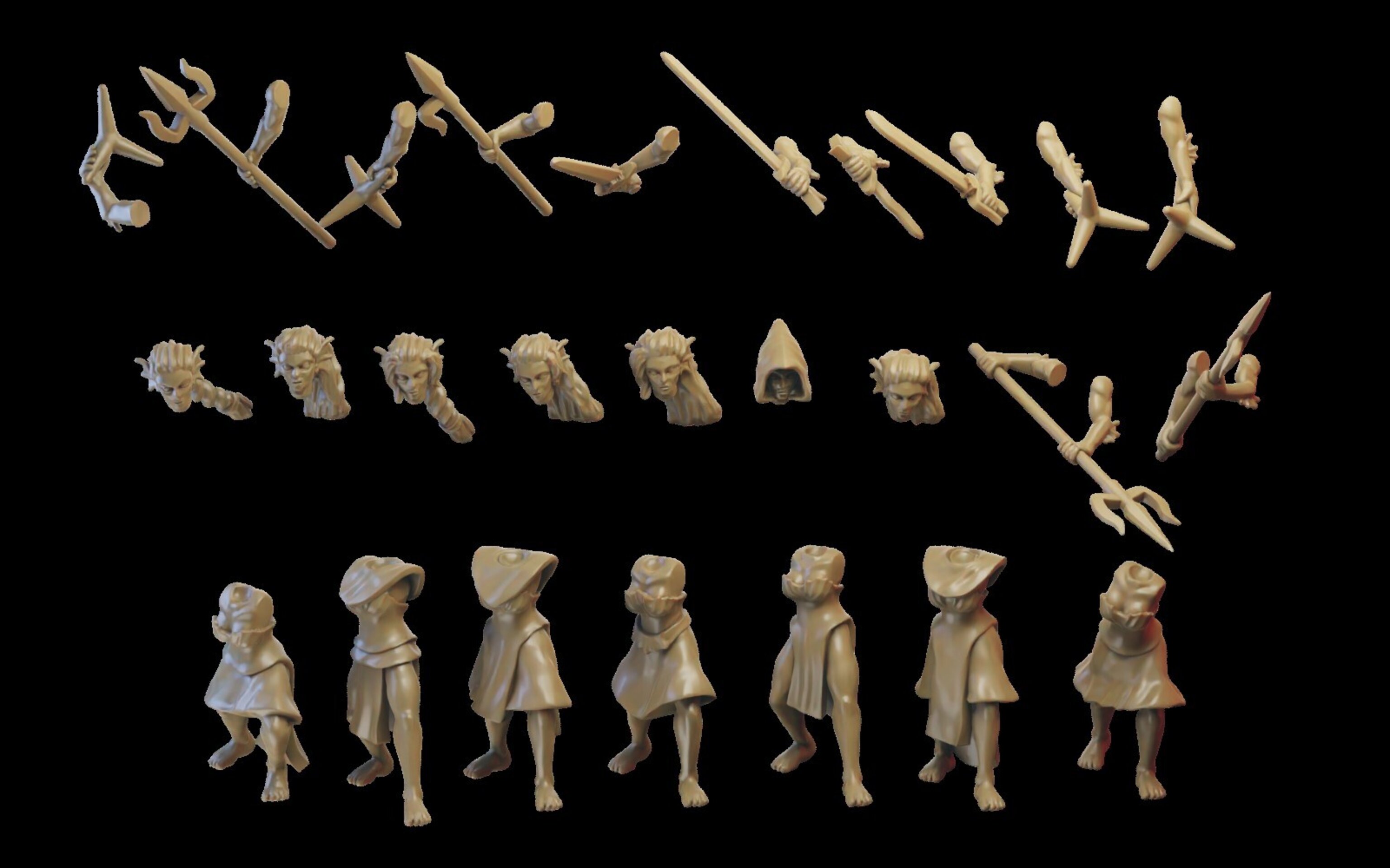 Naiad warriors (ilhadiel) naiads - wargames - resin miniatures - 28 mm - 5