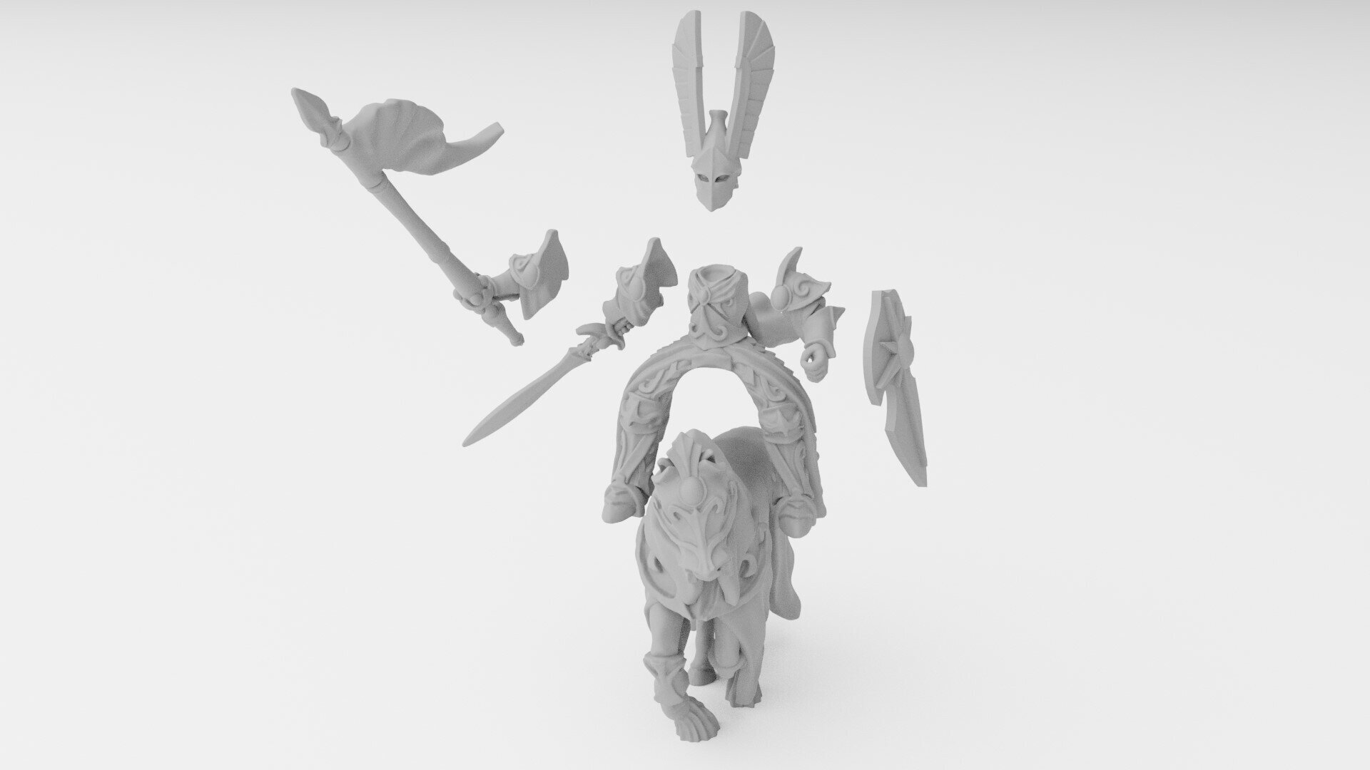 Hero on horse (ilhadiel) high elves - wargames - resin miniatures - 28 mm - 3