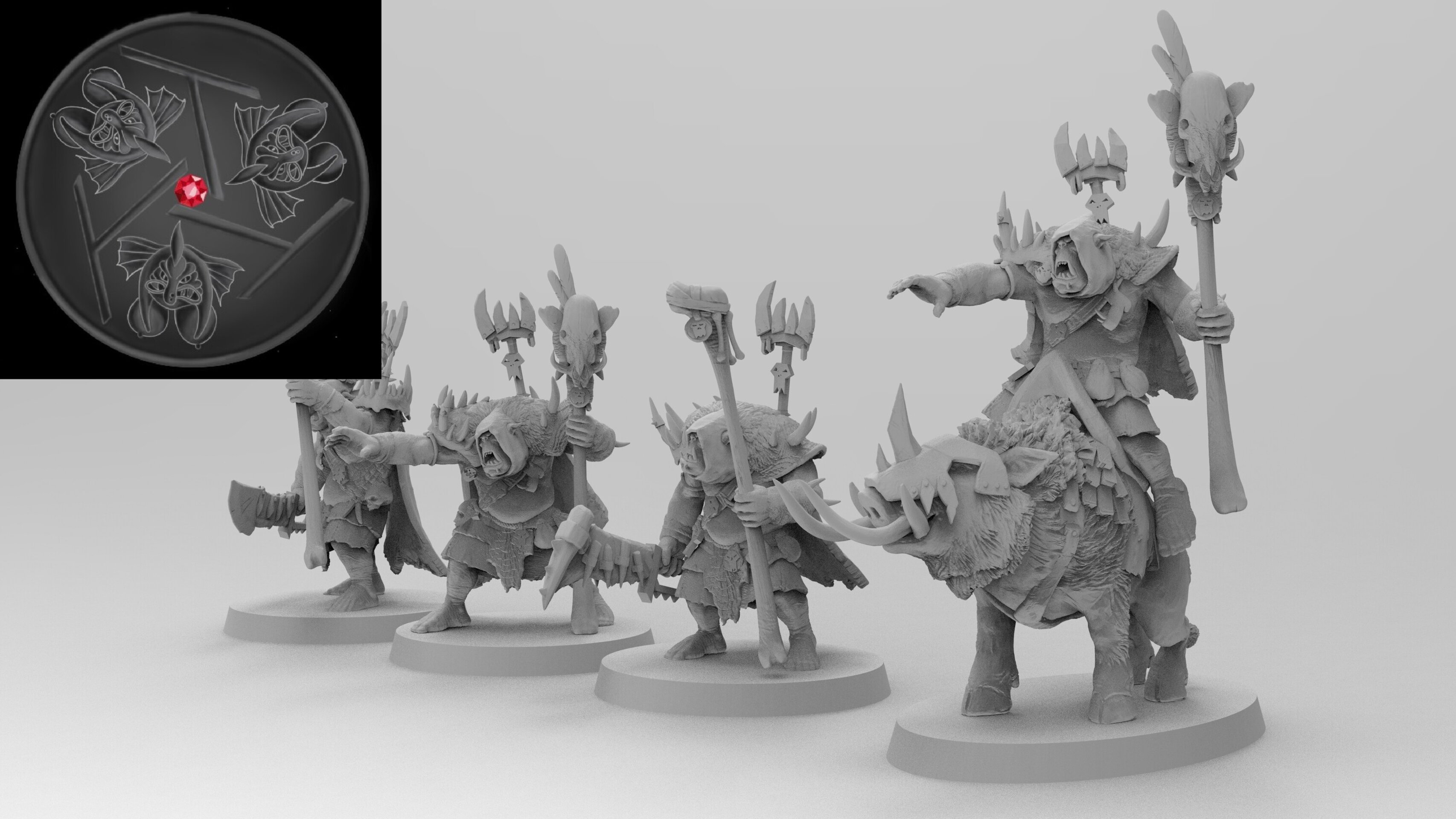 Shaman Orc (emang) orcs & goblins - wargames - resin miniatures - 28 mm - 3