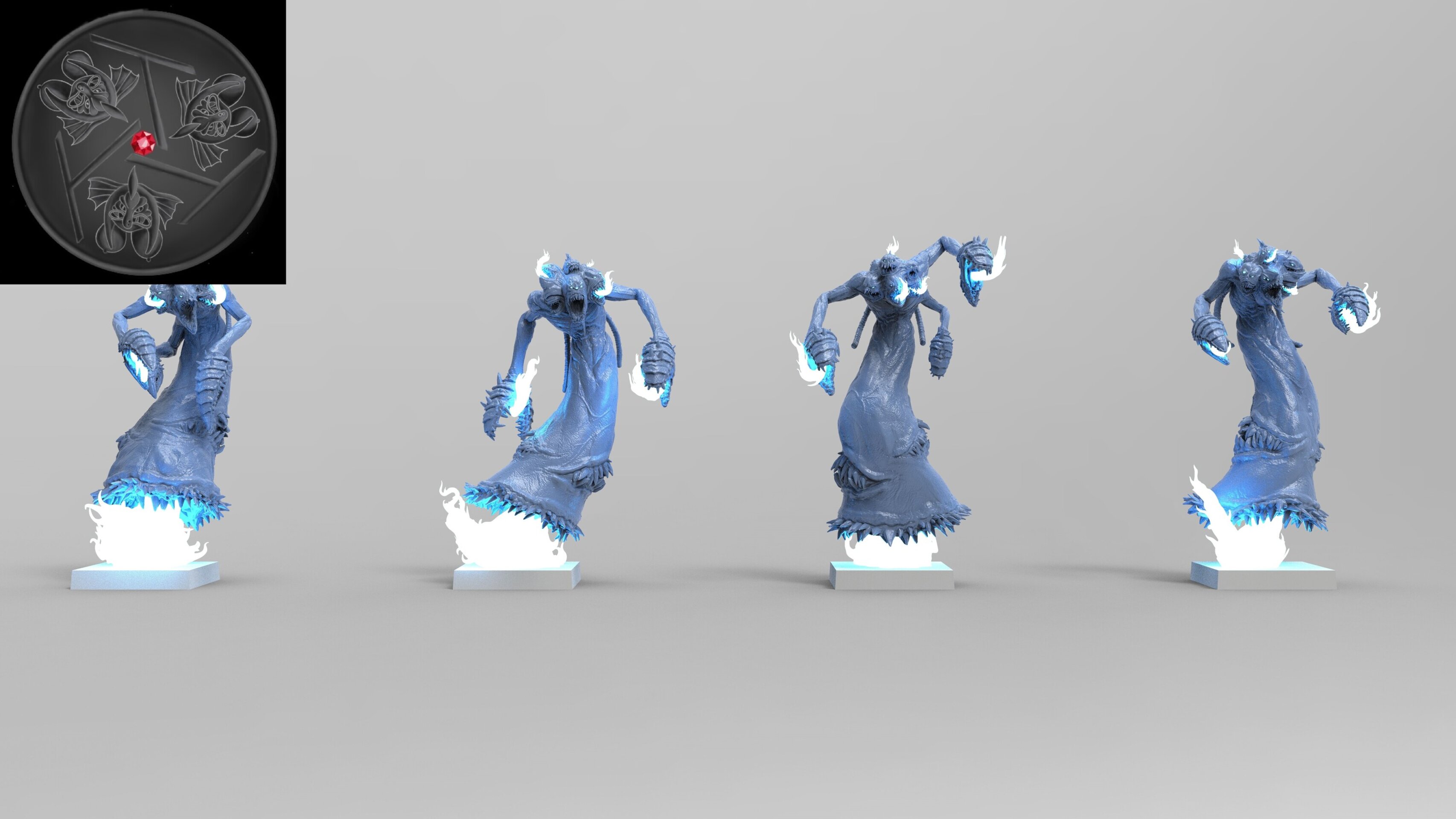 Flamers (emang) chaos daemons - wargames - resin miniatures - 28 mm - 3