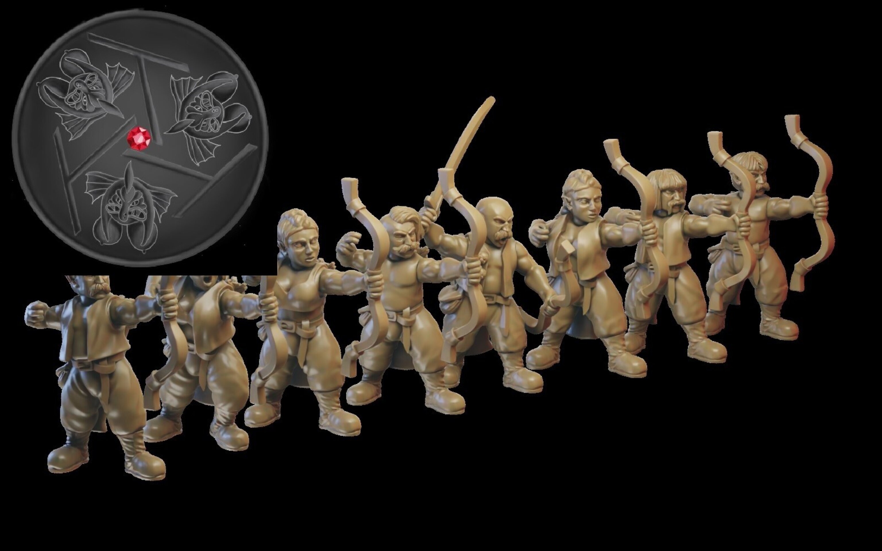 Halfling Archers (ilhadiel) kislev - wargames - resin miniatures - 28 mm - 1