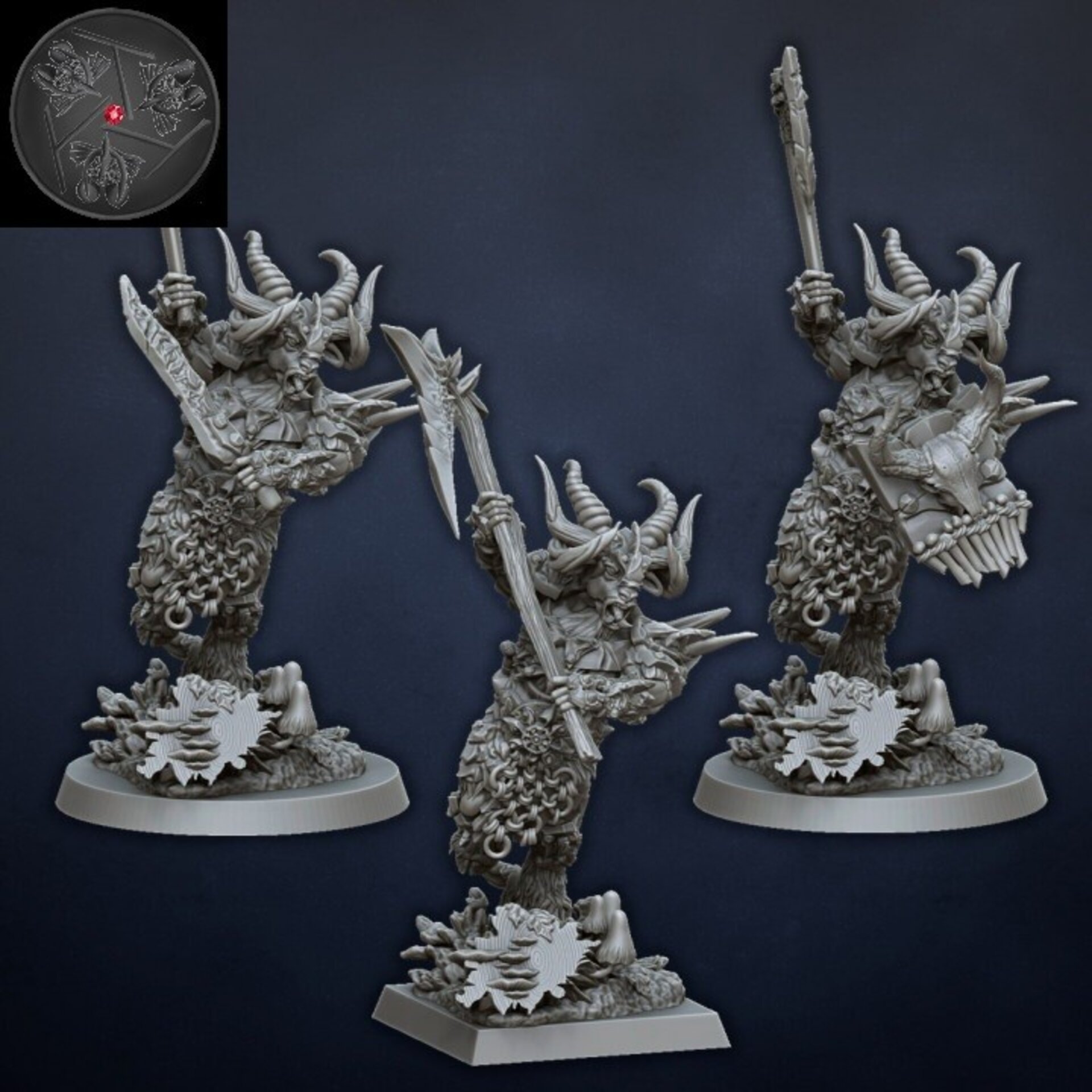 Beastlord on foot (dragons lake) beastmen - wargames - resin miniatures - 28 mm - 2