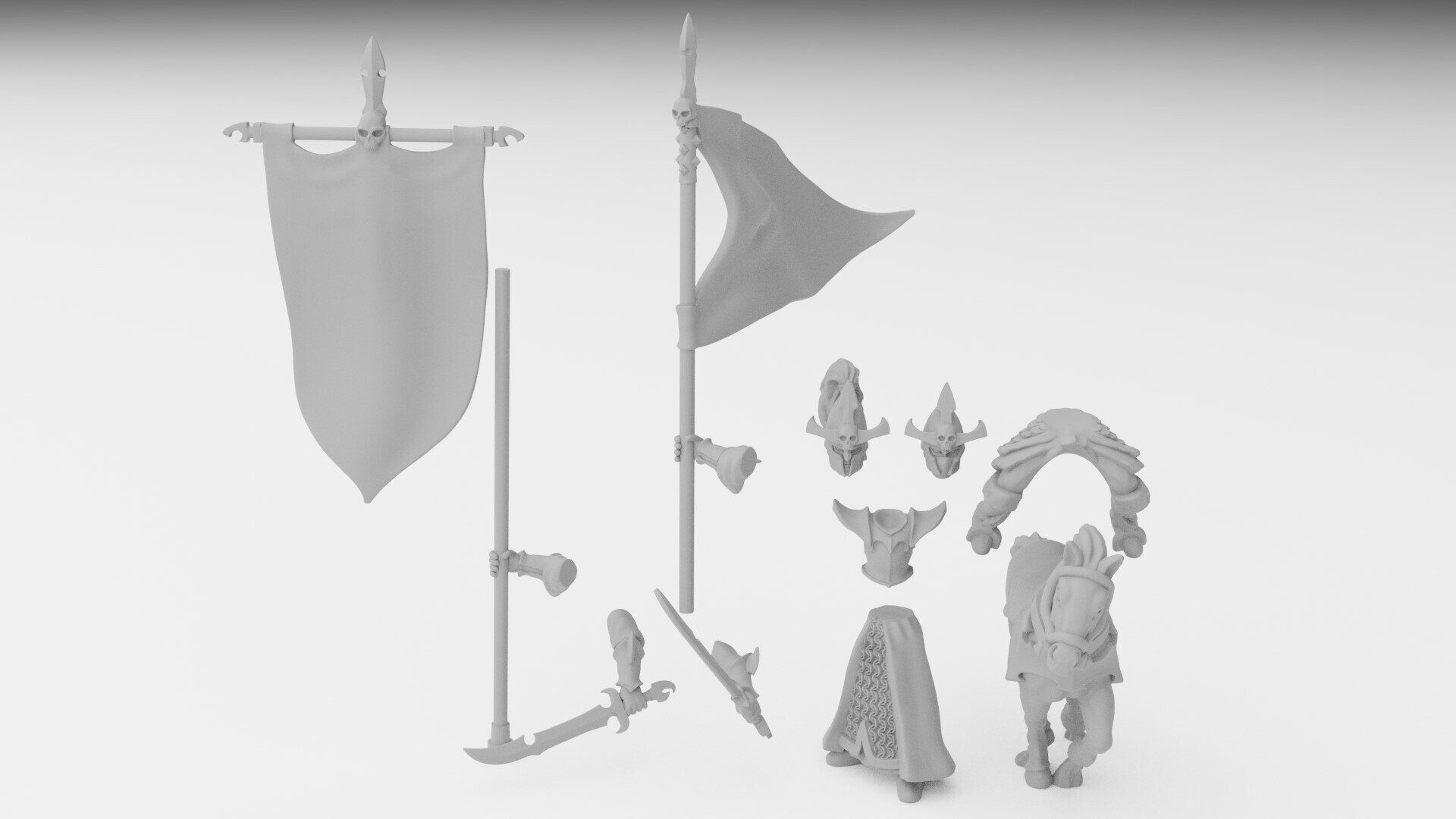 Battle Standard Bearer (ilhadiel) dark elves - resin miniatures - 28 mm - 3