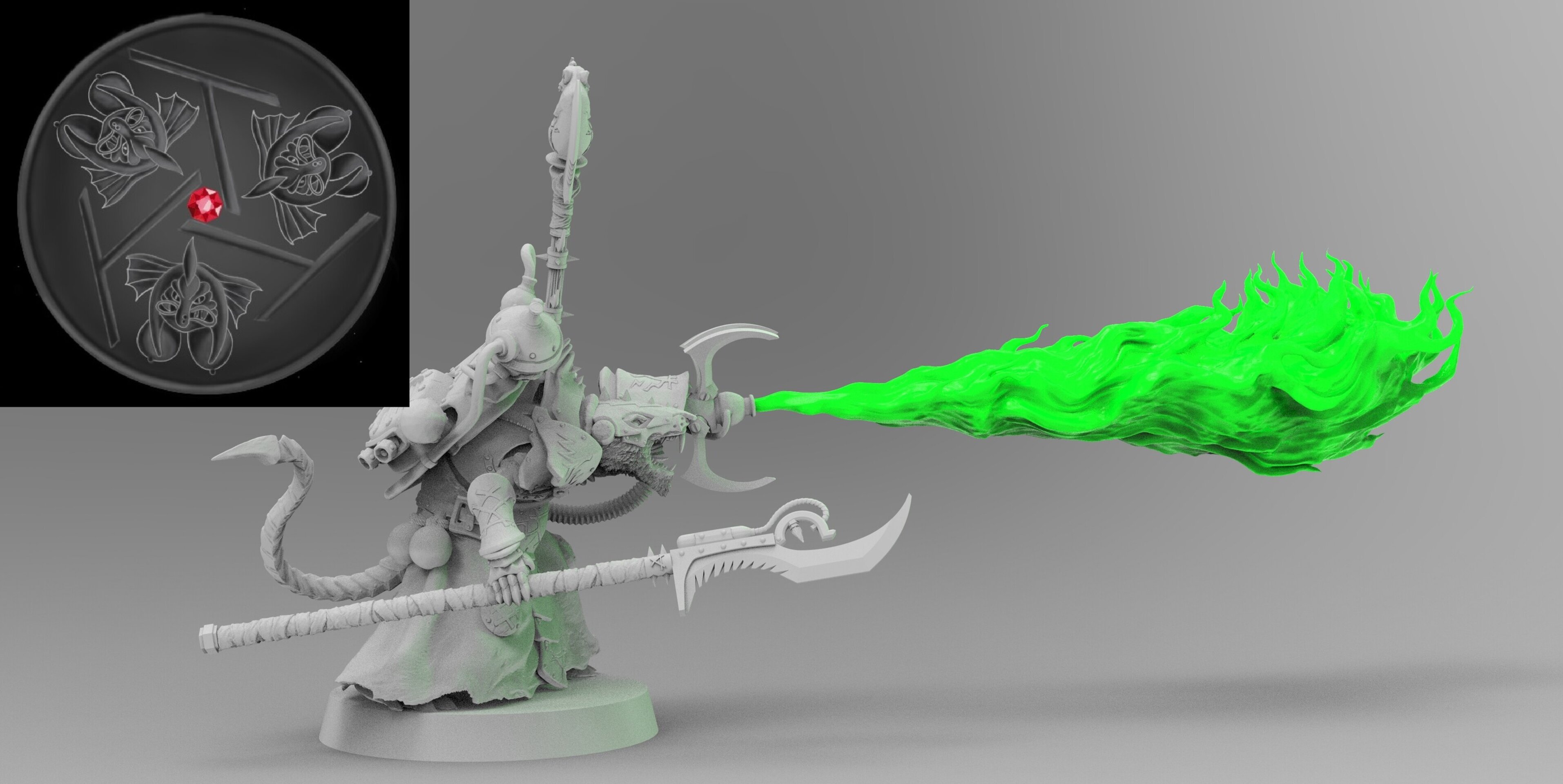 Warlock Character (emang) skavens - wargames - resin miniatures - 28 mm - 3