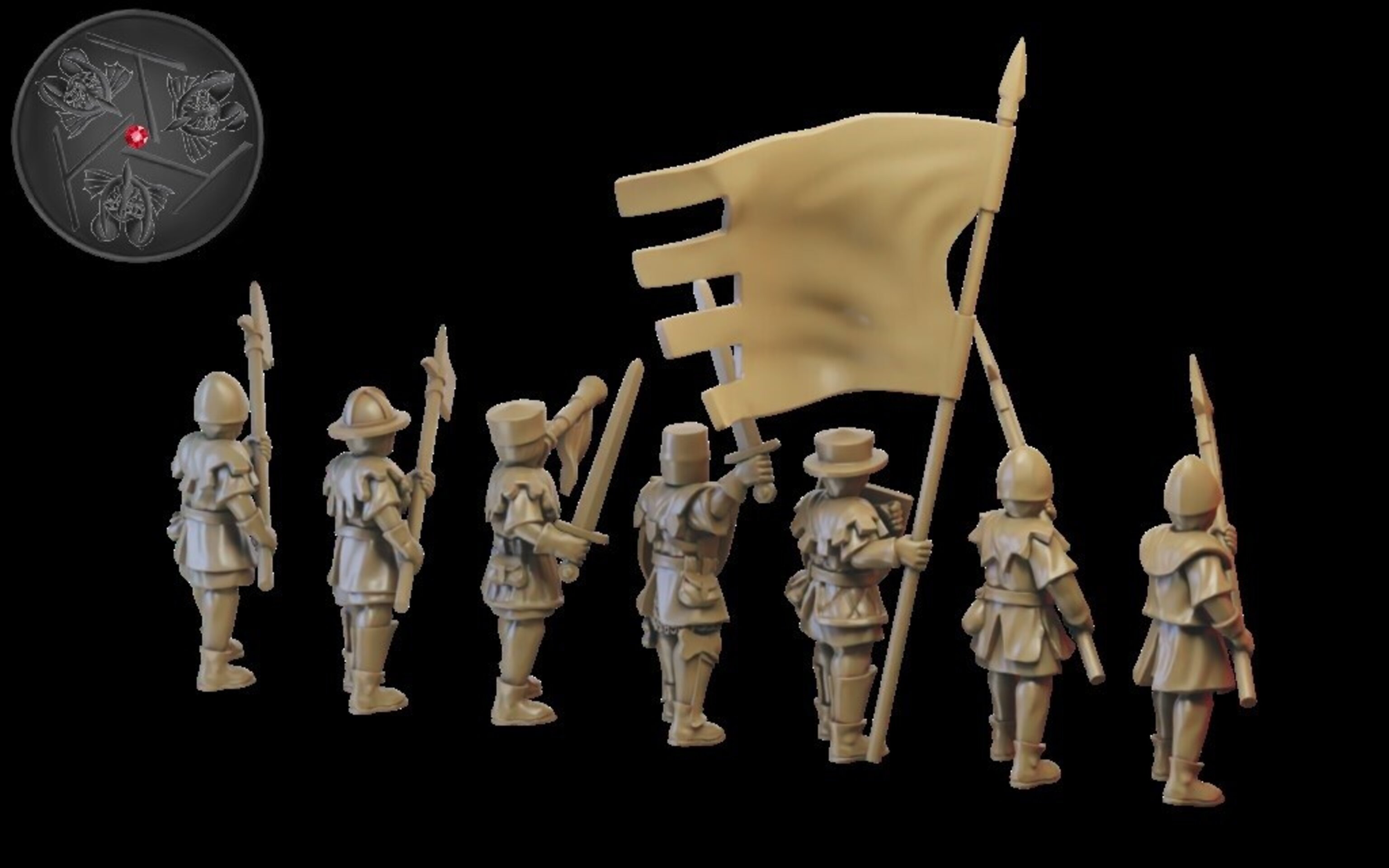 Men At Arms (ilhadiel) bretonnia - wargames - resin miniatures - 28 mm - 2