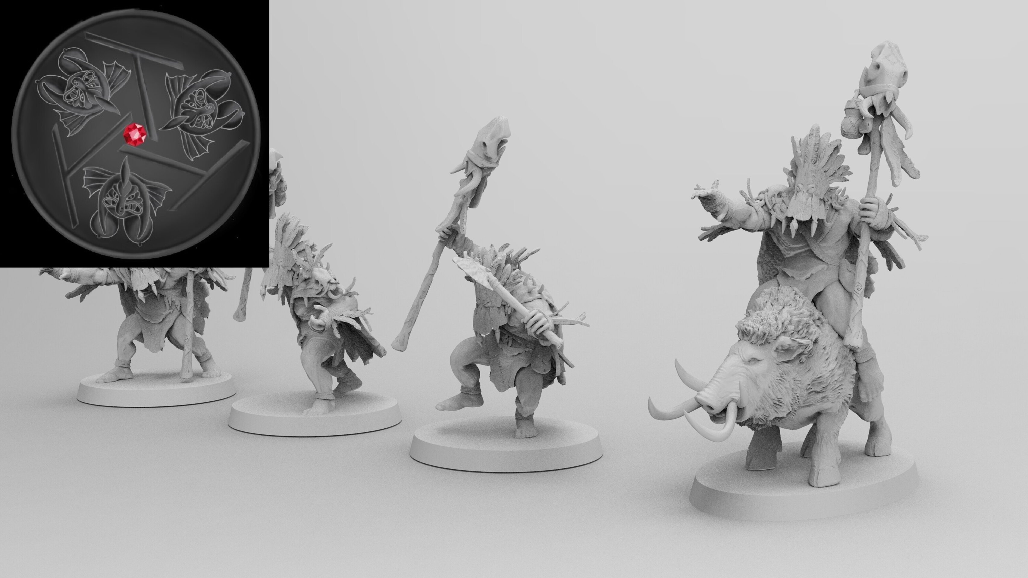 Savage Orc Shaman Character (emang) orcs & goblins - wargames - resin miniatures - 28 mm - 2