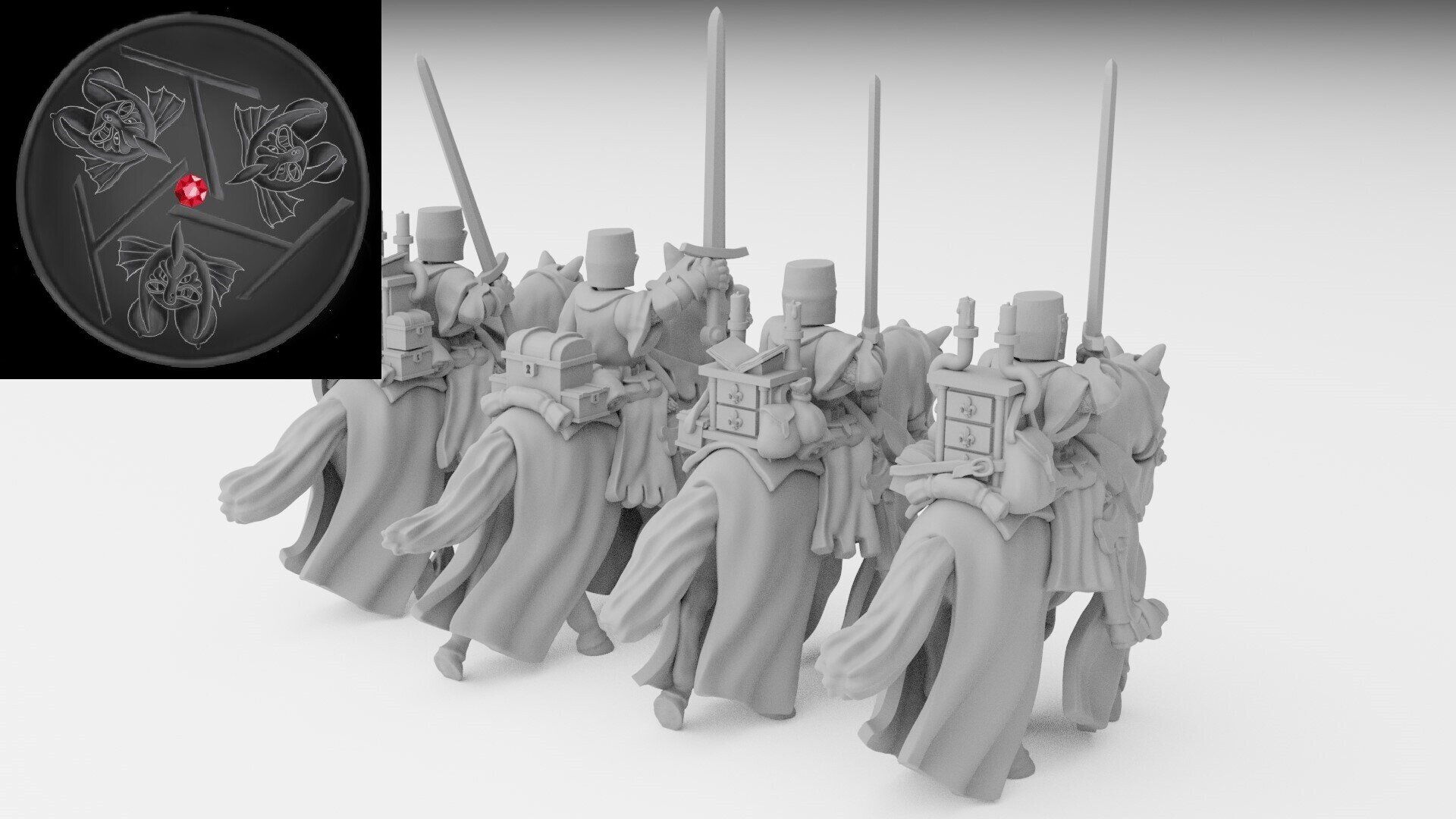 Questing Knights (ilhadiel) bretonnia - wargames - resin miniatures - 28 mm - 2