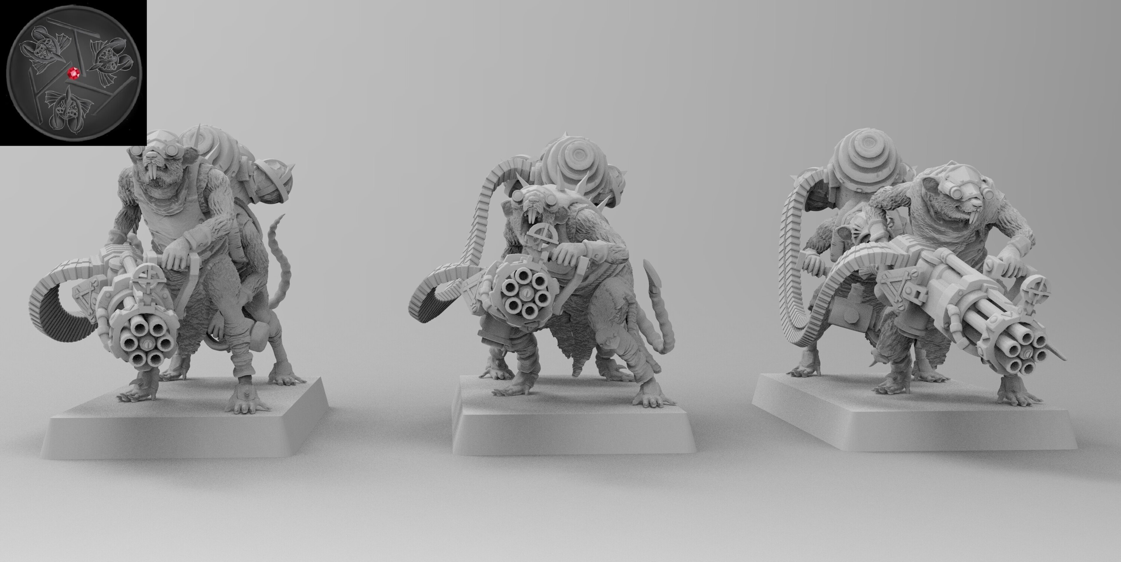 Ratling Guns (emang) skavens - wargames - resin miniatures - 28 mm - 3