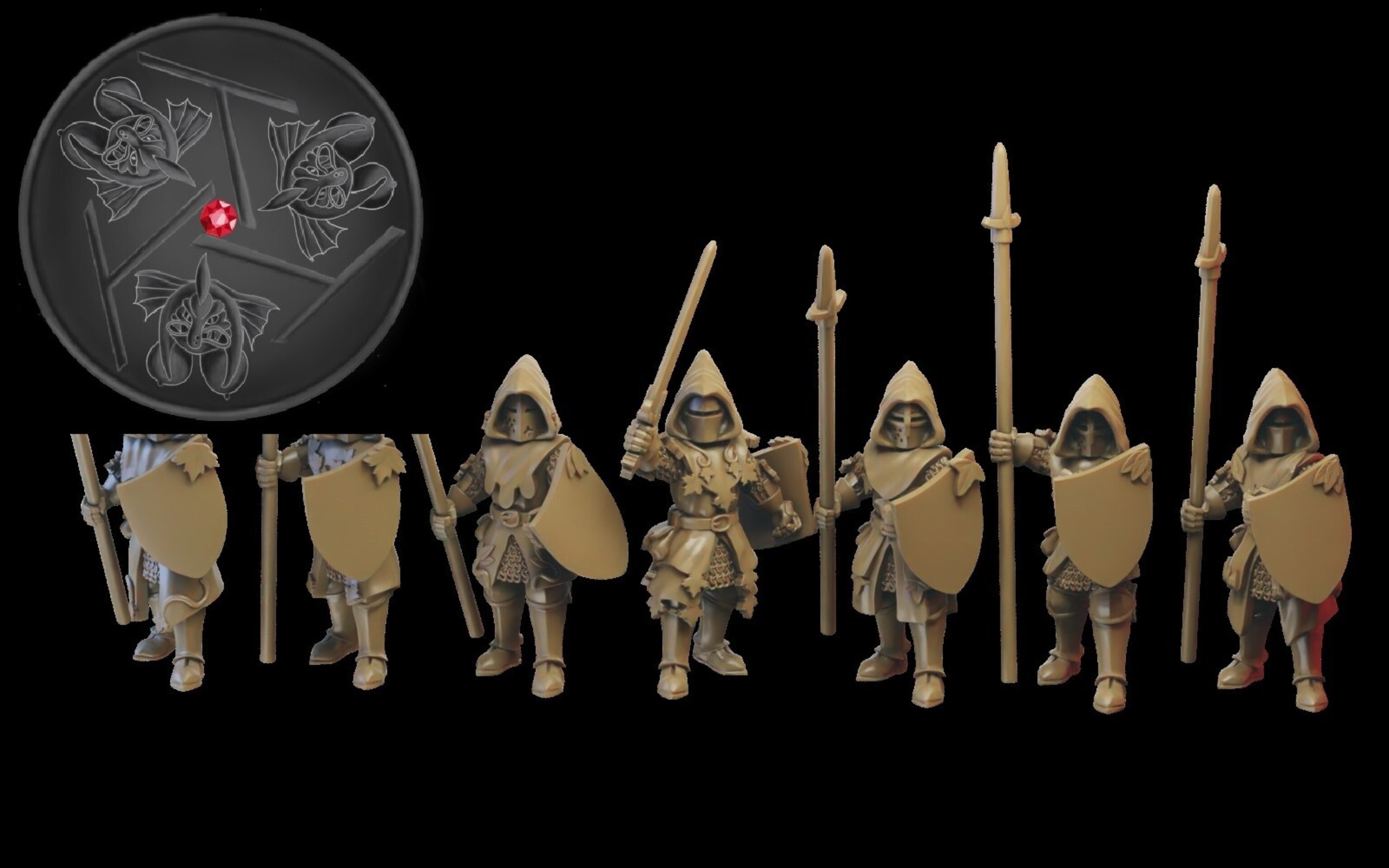 Foot Knights (ilhadiel) bretonnia - wargames - resin miniatures - 28 mm - 4