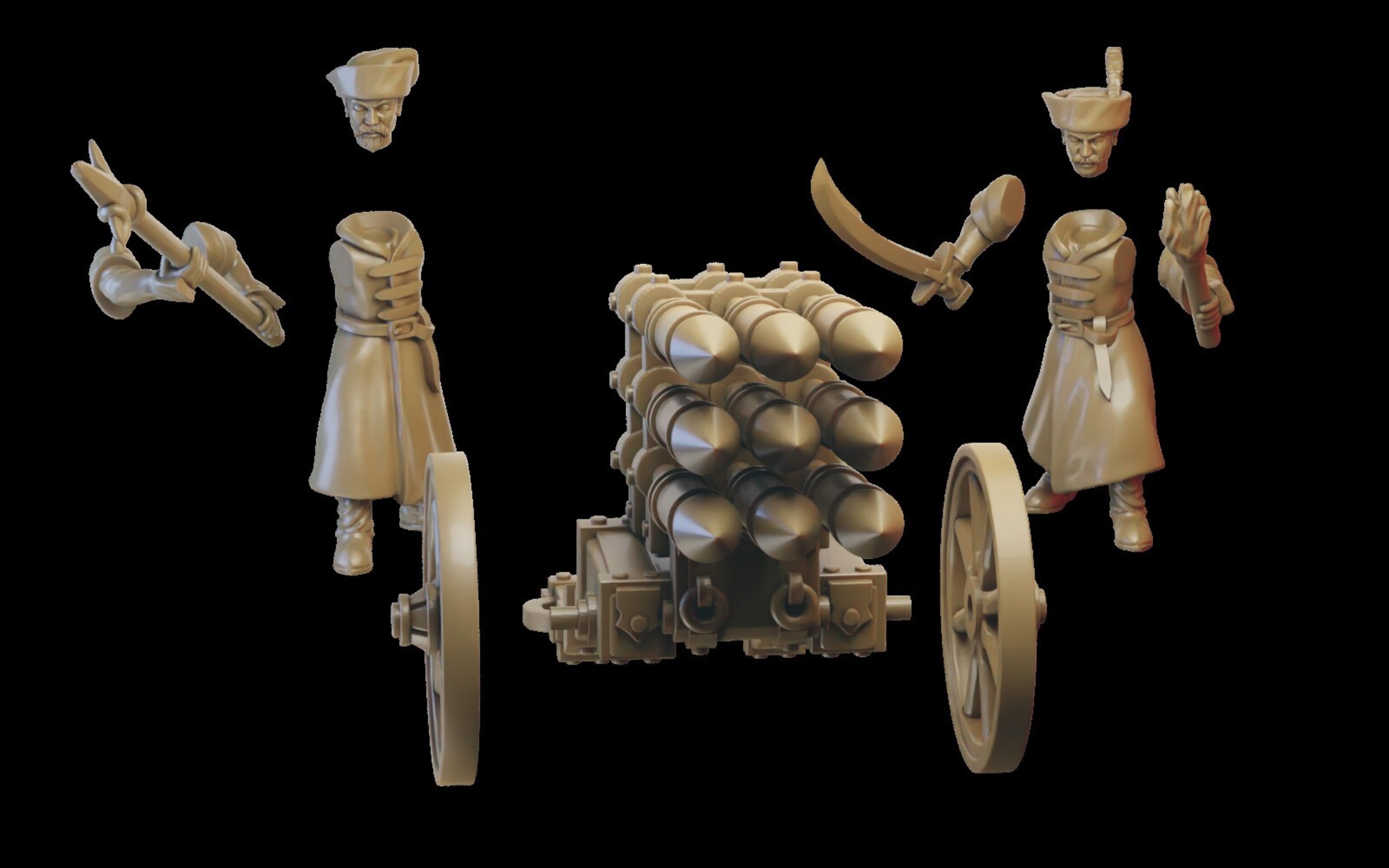 Helstorm Rocket Battery (ilhadiel) kislev - wargames - resin miniatures - 28 mm - 3