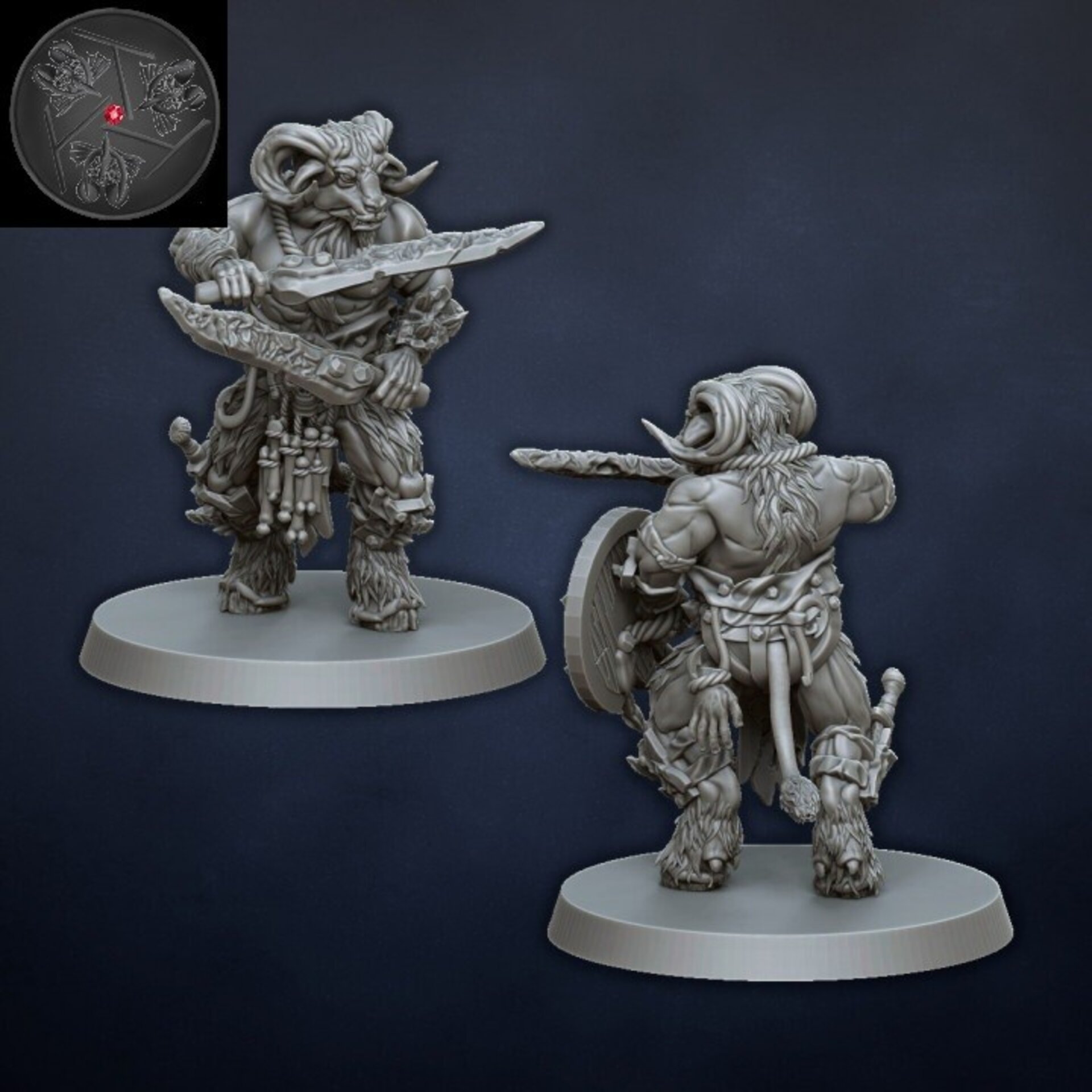 Gors (dragons lake) beastmen - wargames - resin miniatures - 28 mm - 6