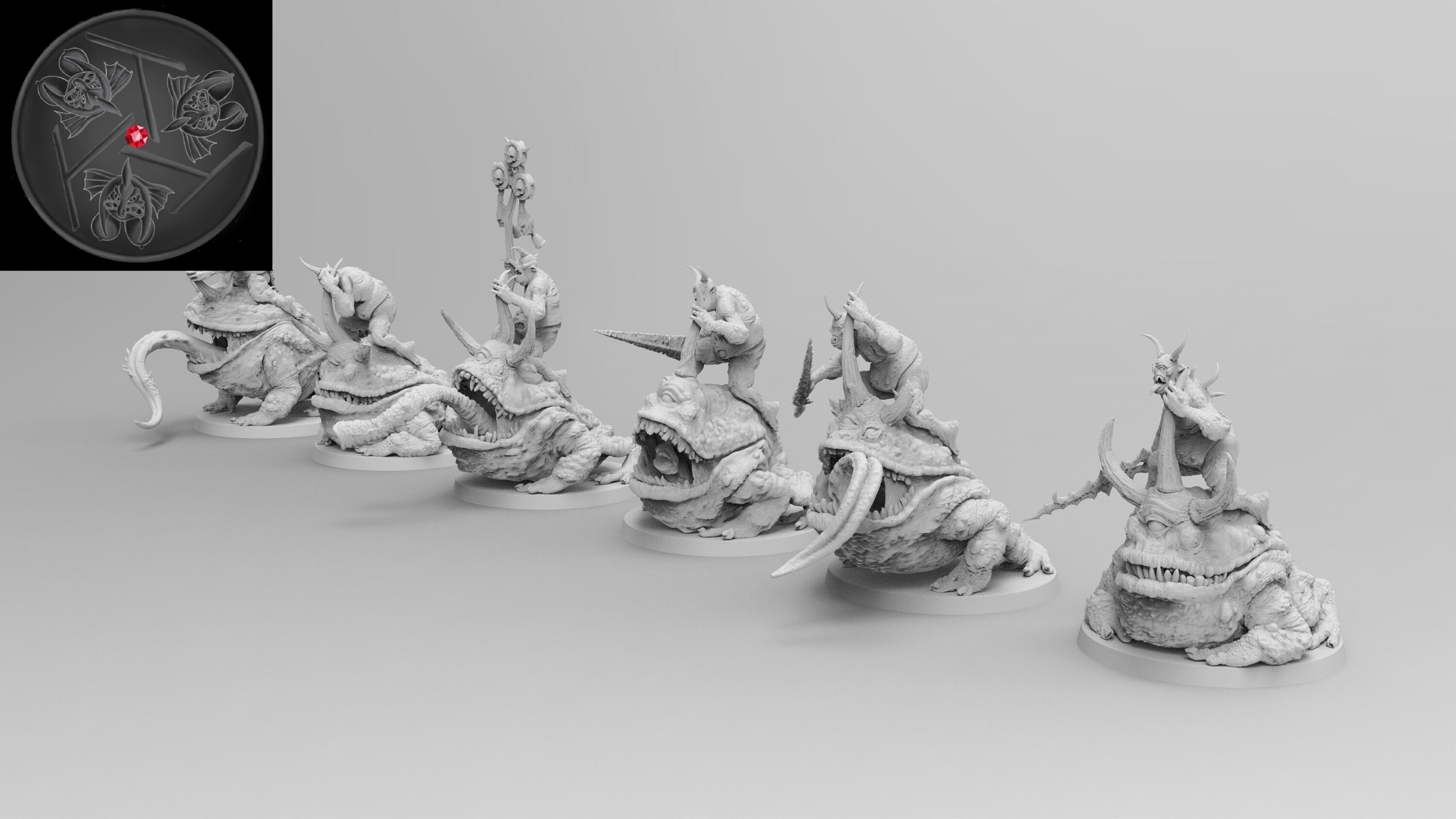 Plague Toads (emang) chaos daemons - wargames - resin miniatures - 28 mm - 2