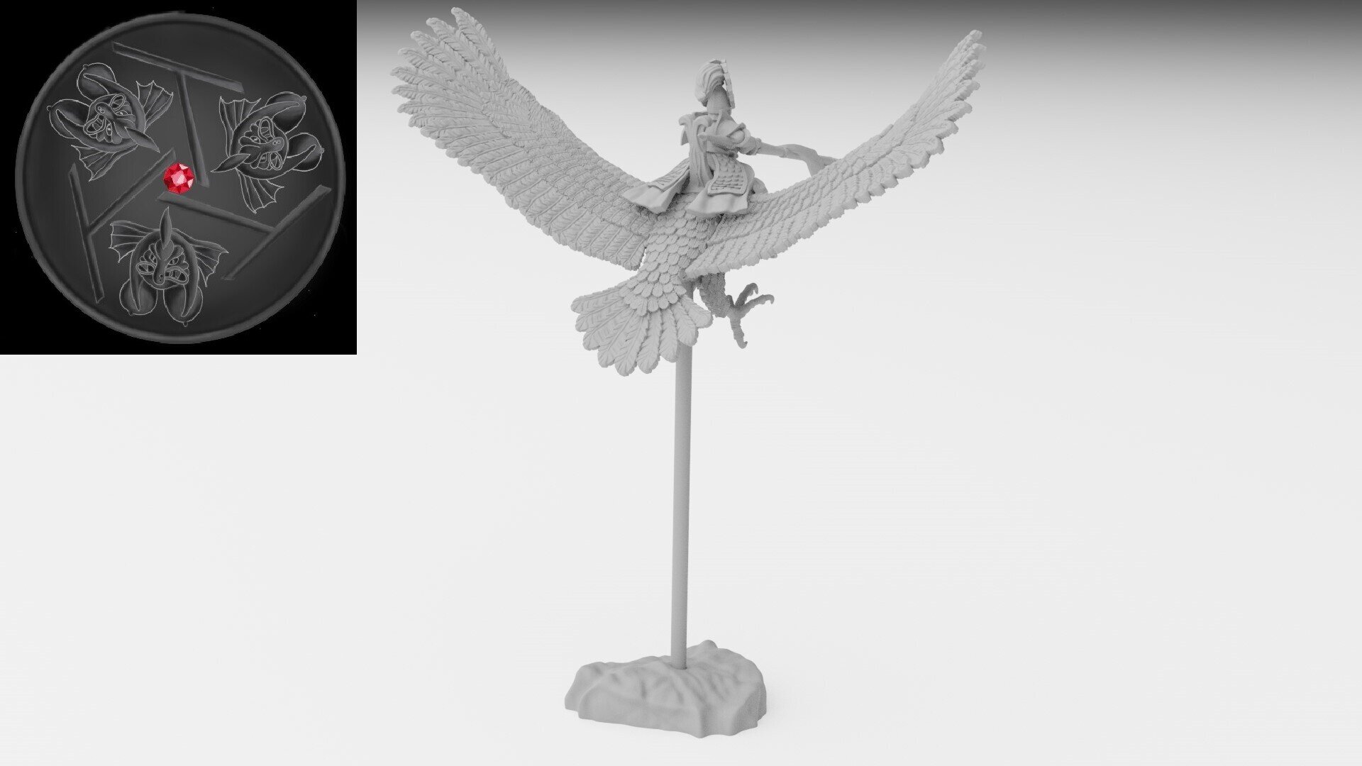 Hero on eagle (ilhadiel) high elves - wargames - resin miniatures - 28 mm - 3