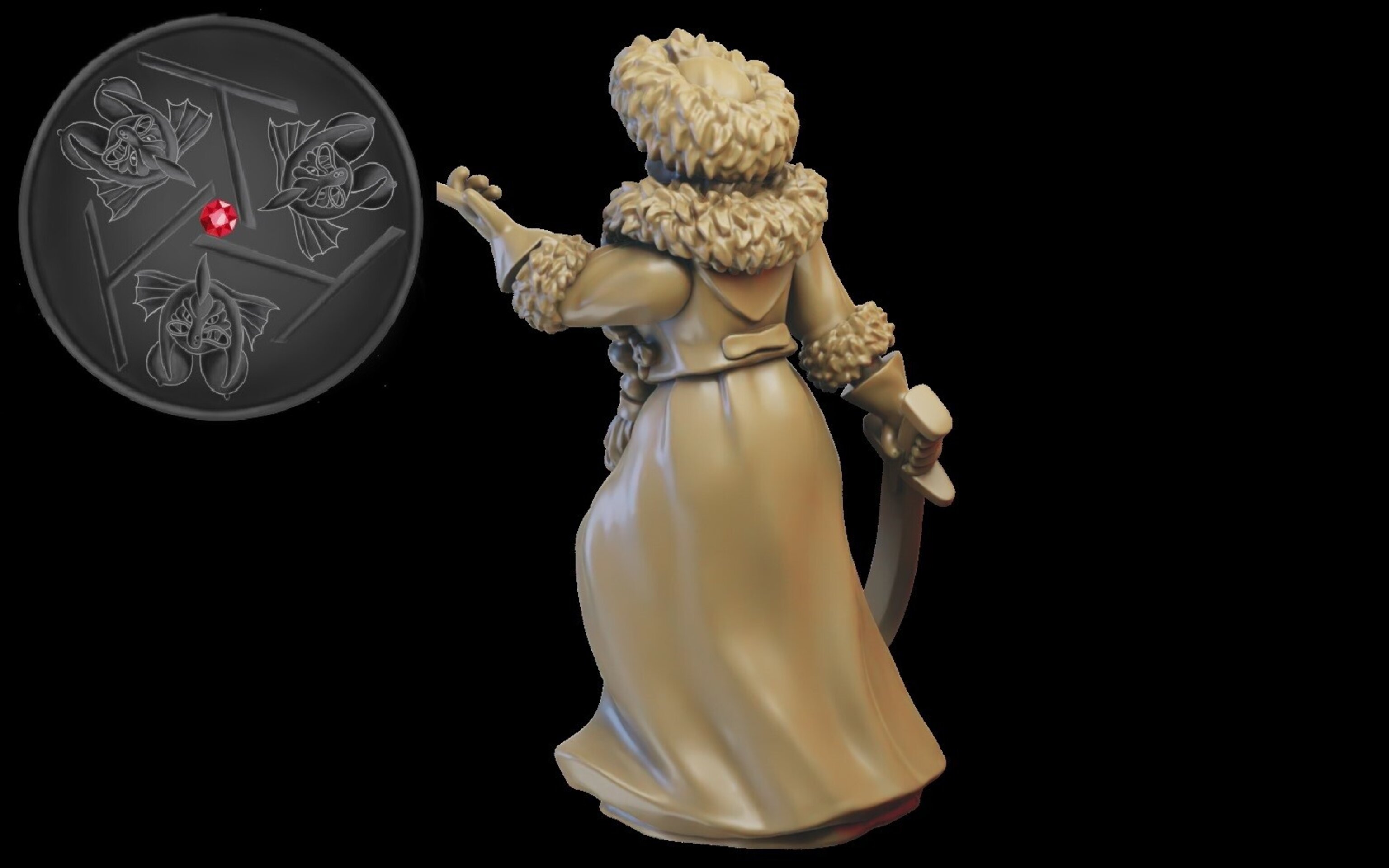 Ice Witch on foot (ilhadiel) kislev - wargames - resin miniatures - 28 mm - 2