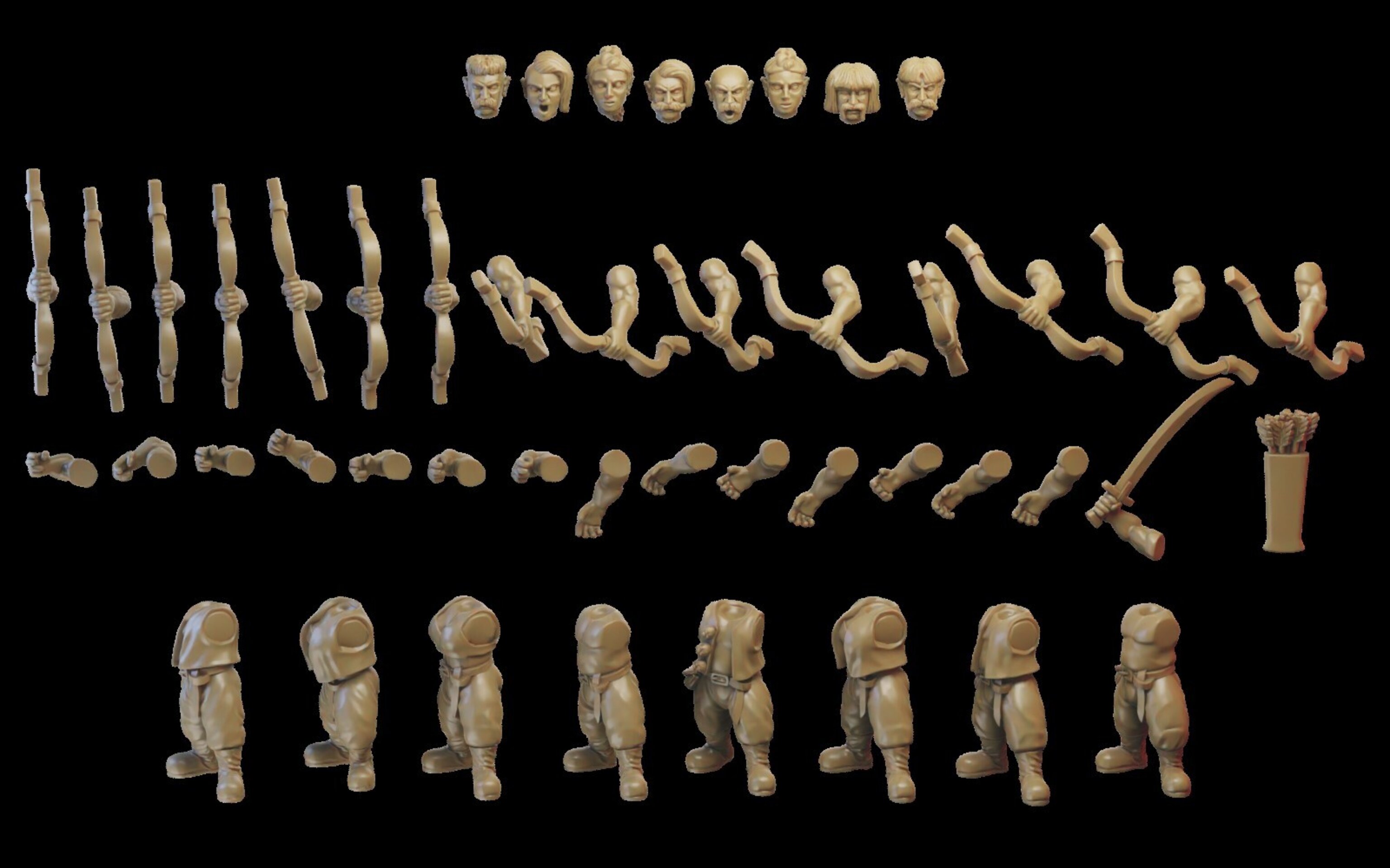 Halfling Archers (ilhadiel) kislev - wargames - resin miniatures - 28 mm - 4