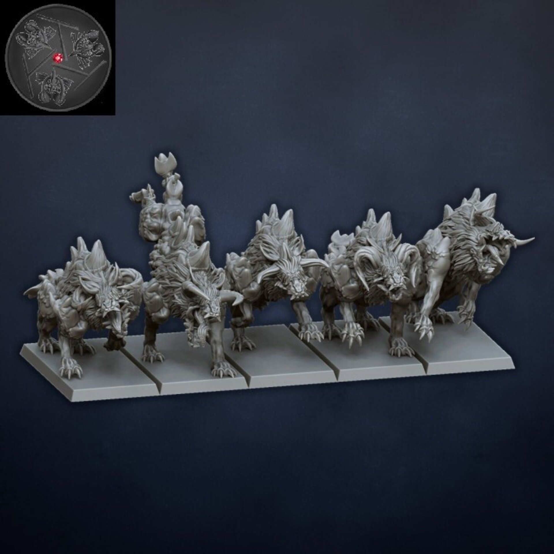 Warhounds (dragons lake) beastmen - wargames - resin miniatures - 28 mm - 2
