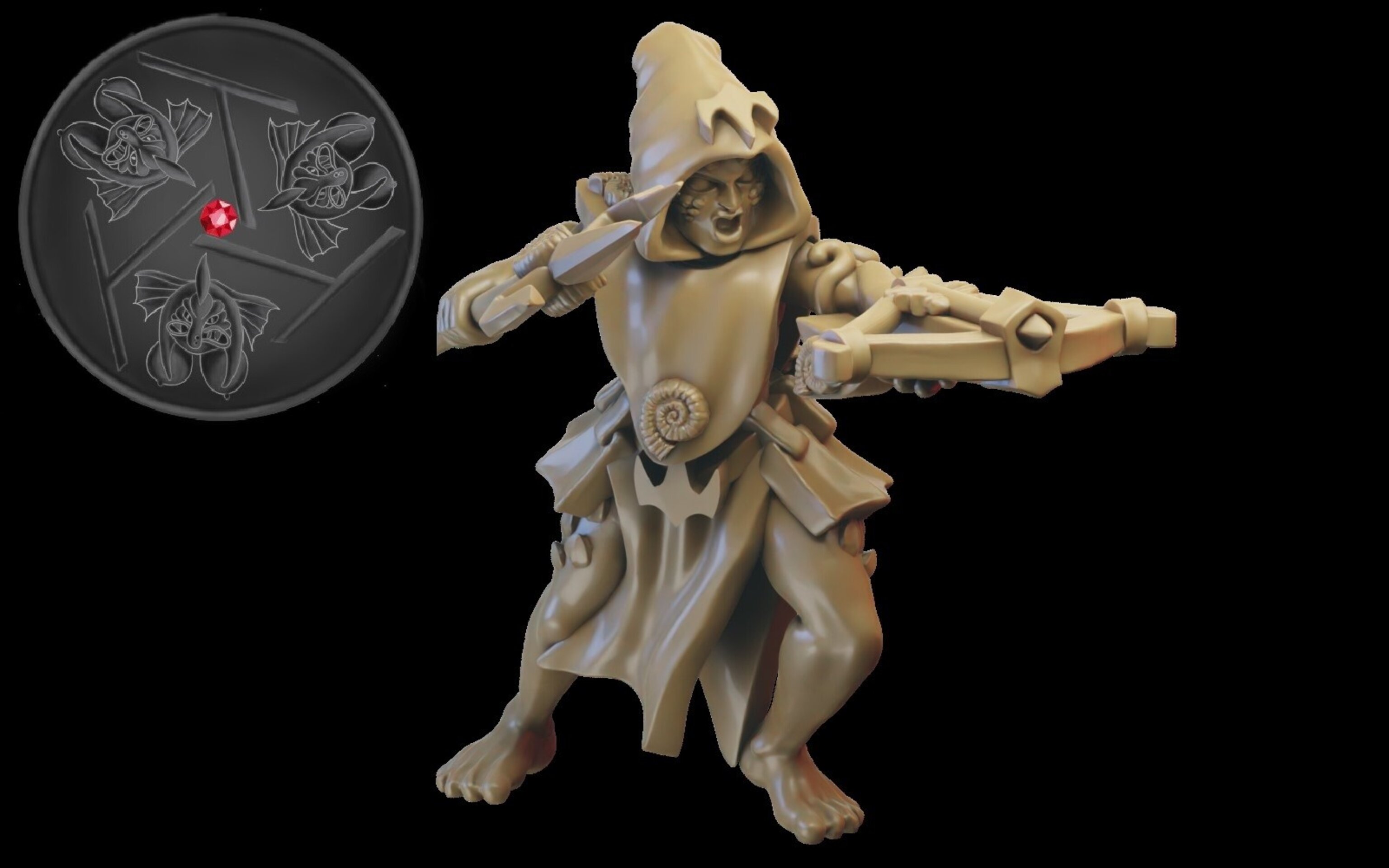 Hero on foot (ilhadiel) naiads - wargames - resin miniatures - 28 mm - 1