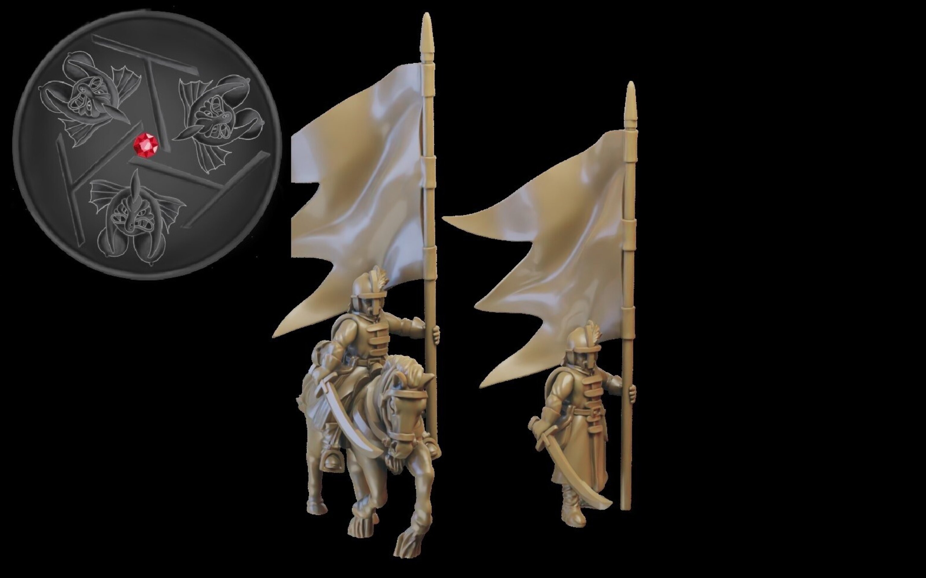 Battle Standard Bearer (ilhadiel) kislev - wargames - resin miniatures - 28 mm - 1