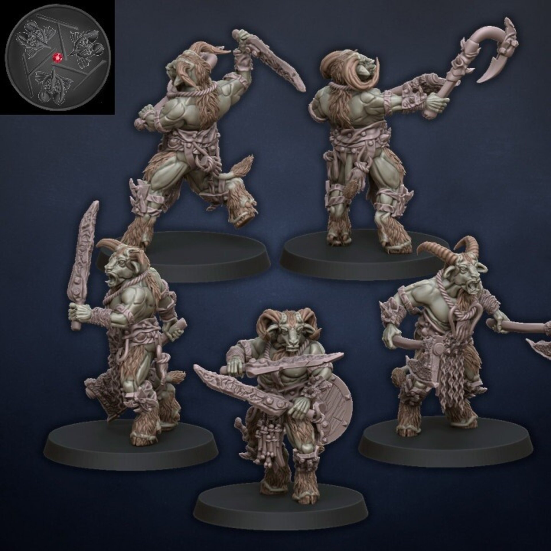 Gors (dragons lake) beastmen - wargames - resin miniatures - 28 mm - 2