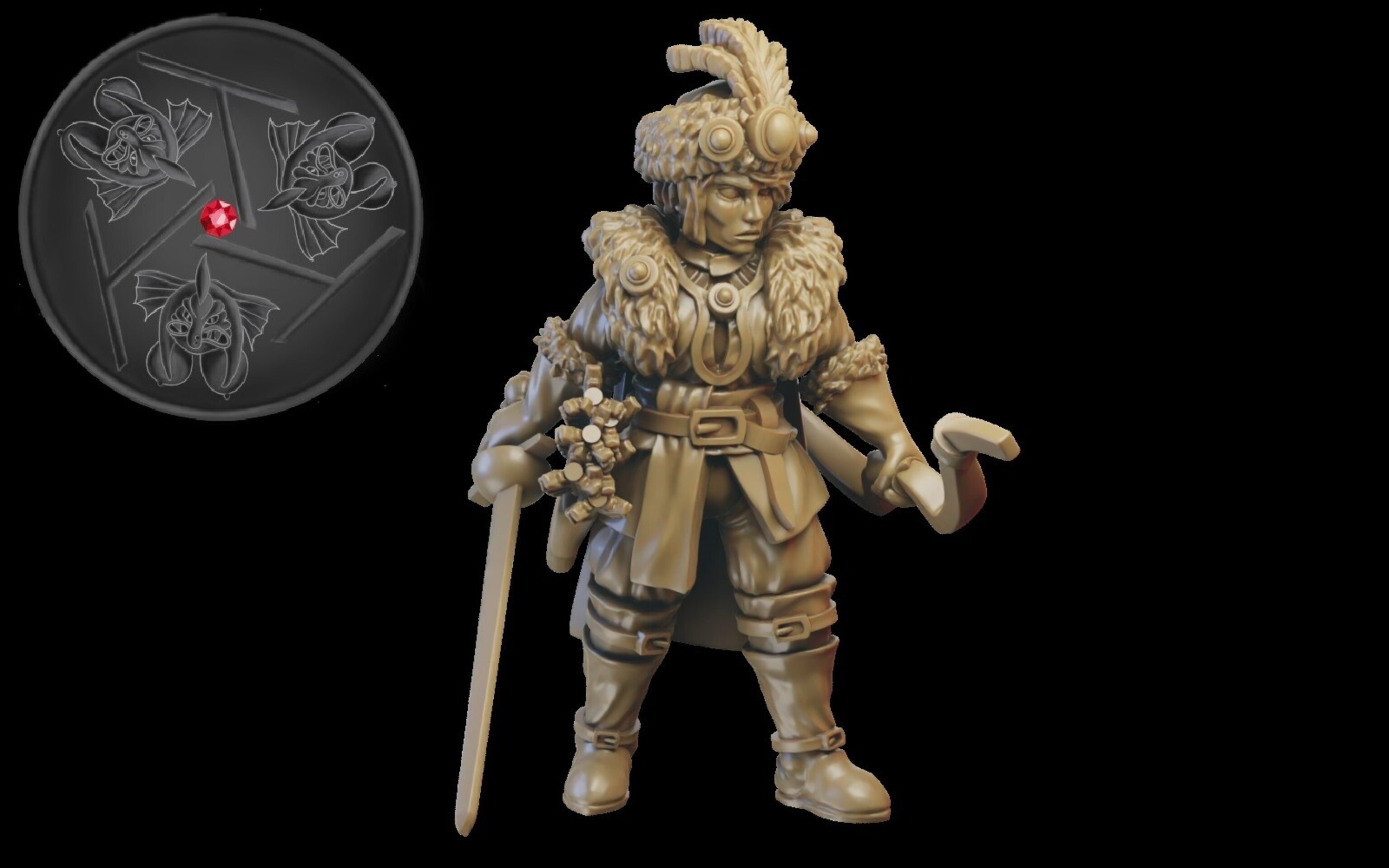 Character (ilhadiel) kislev - wargames - resin miniatures - 28 mm - 1