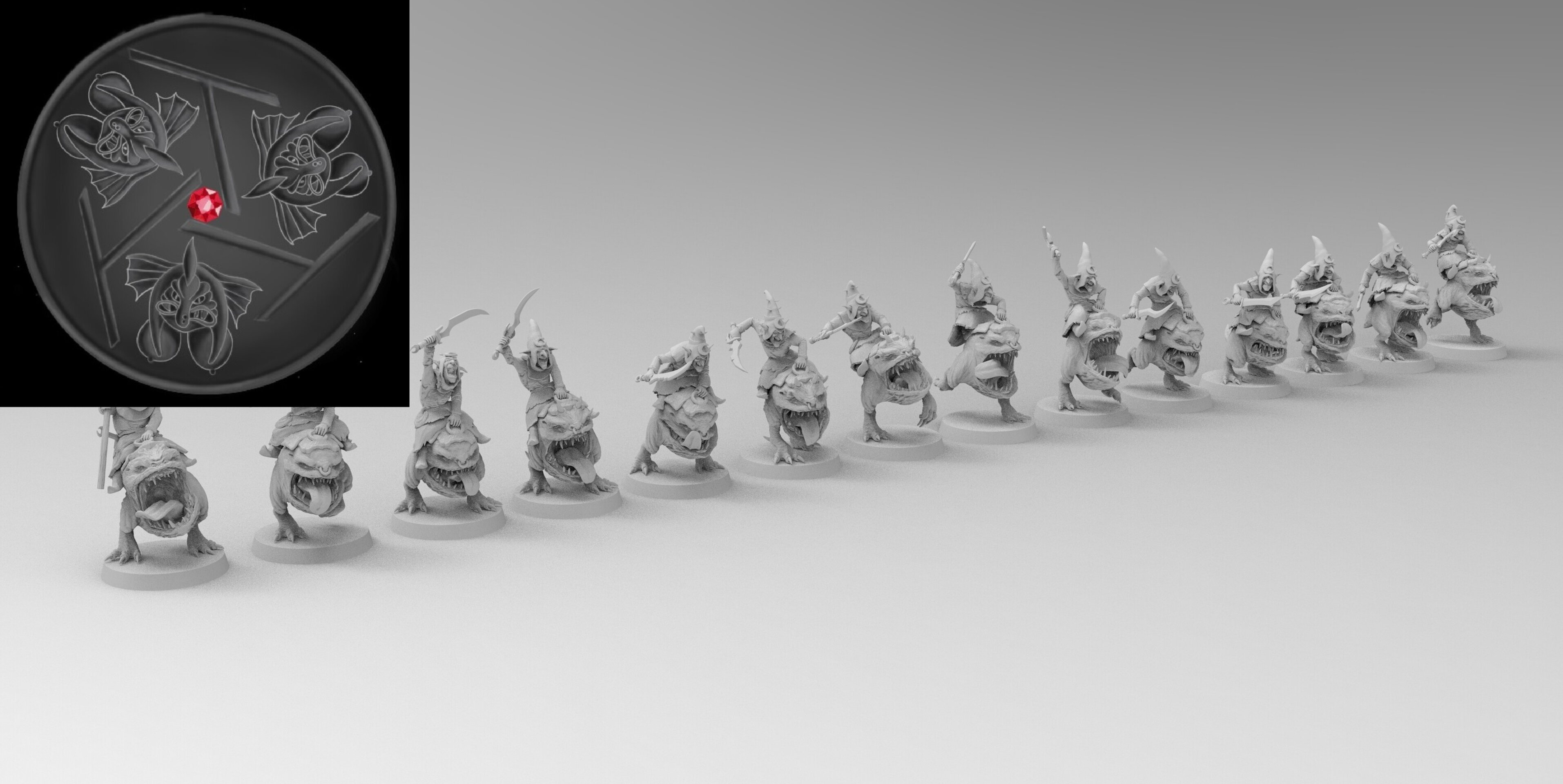 Squig Hoppers (emang) orcs & goblins - wargames - resin miniatures - 28 mm - 3