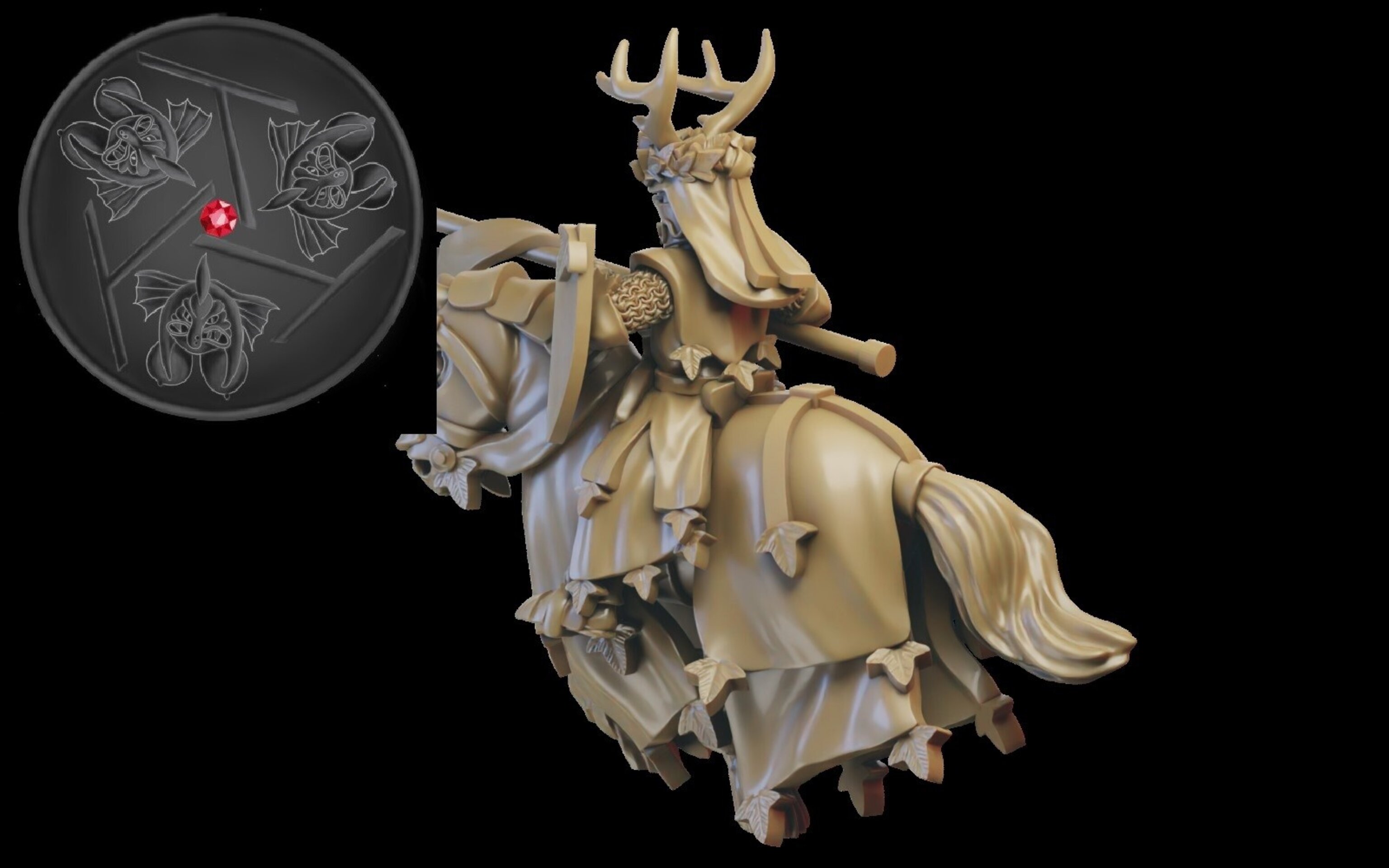 Hero on horse (ilhadiel) bretonnia - wargames - resin miniatures - 28 mm - 2