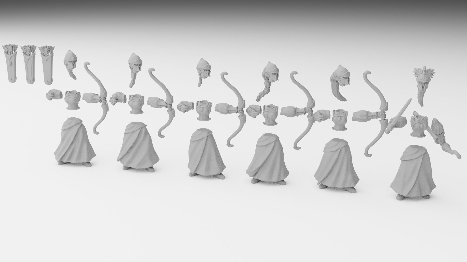 Archers (ilhadiel) high elves - wargames - resin miniatures - 28 mm - 4