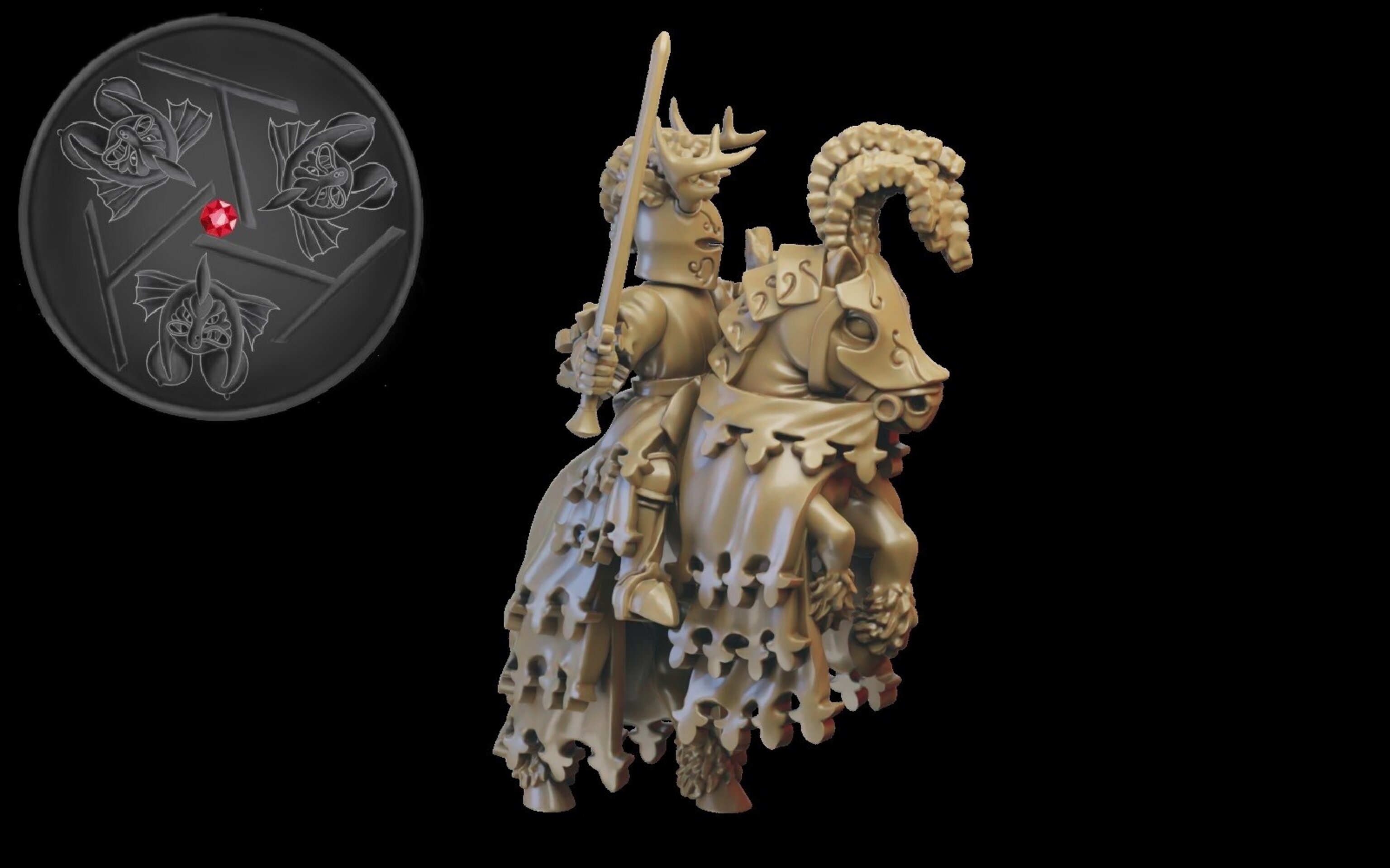 The Green Knight (ilhadiel) bretonnia - wargames - resin miniatures - 28 mm - 2