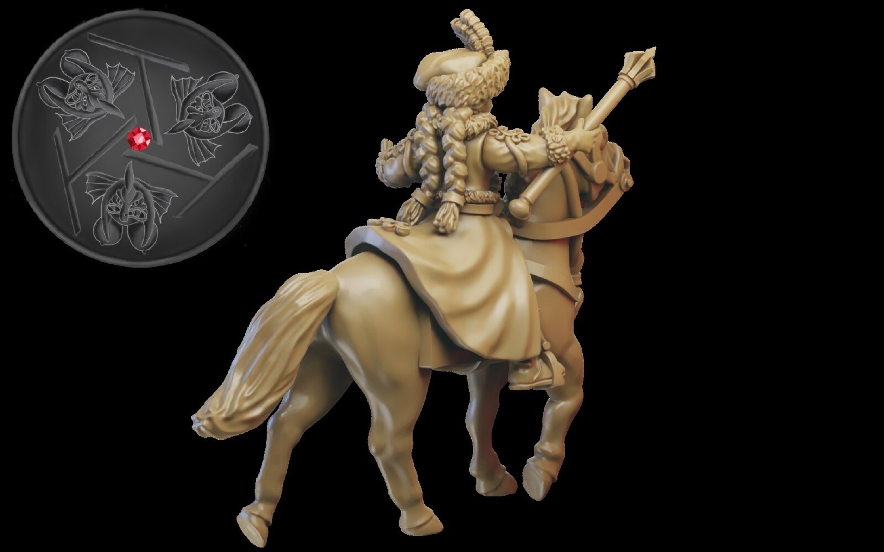 Ice Witch on horse (ilhadiel) kislev - wargames - resin miniatures - 28 mm - 2