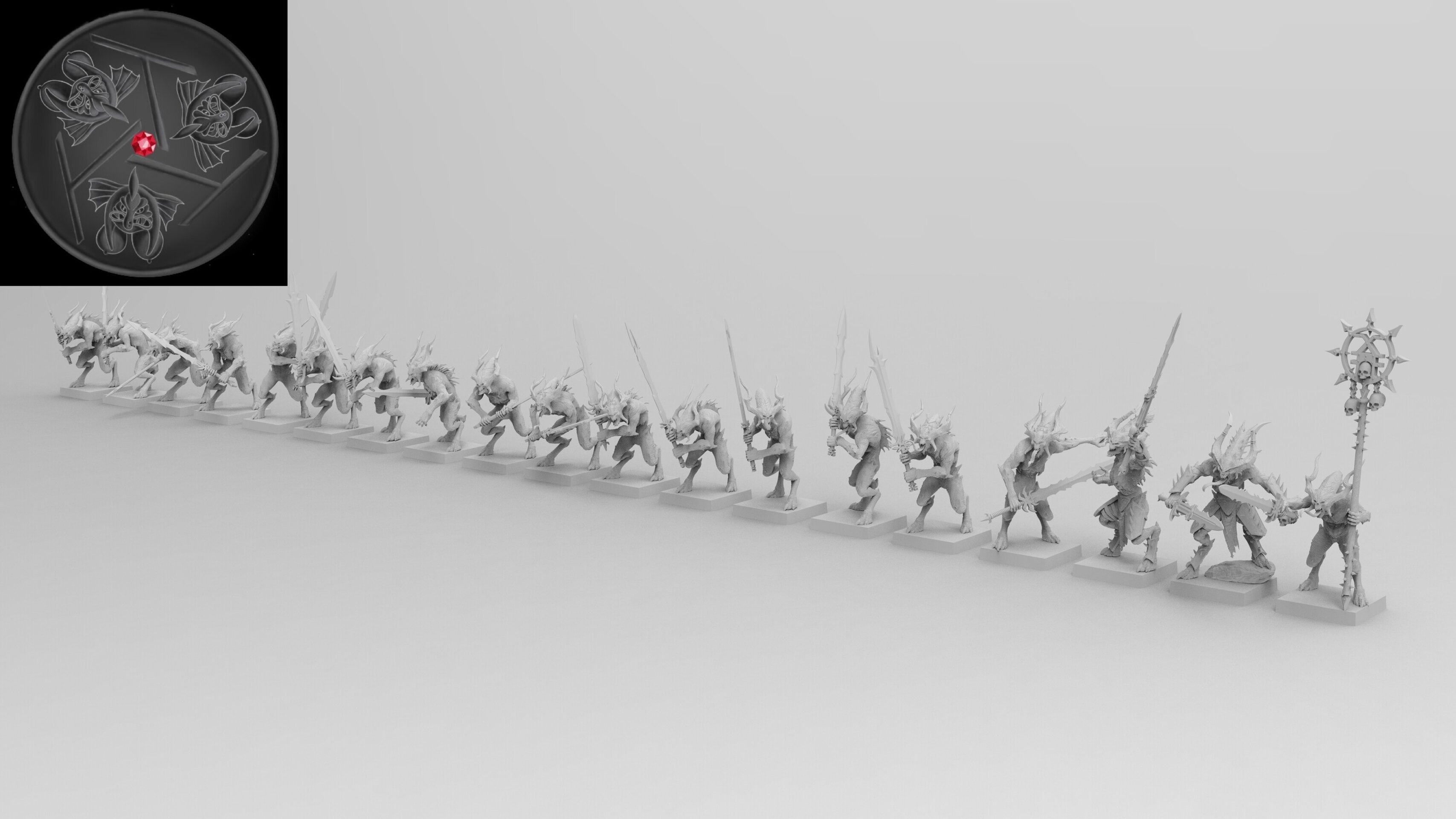 Bloodletters (emang) chaos daemons - wargames - resin miniatures - 28 mm - 2