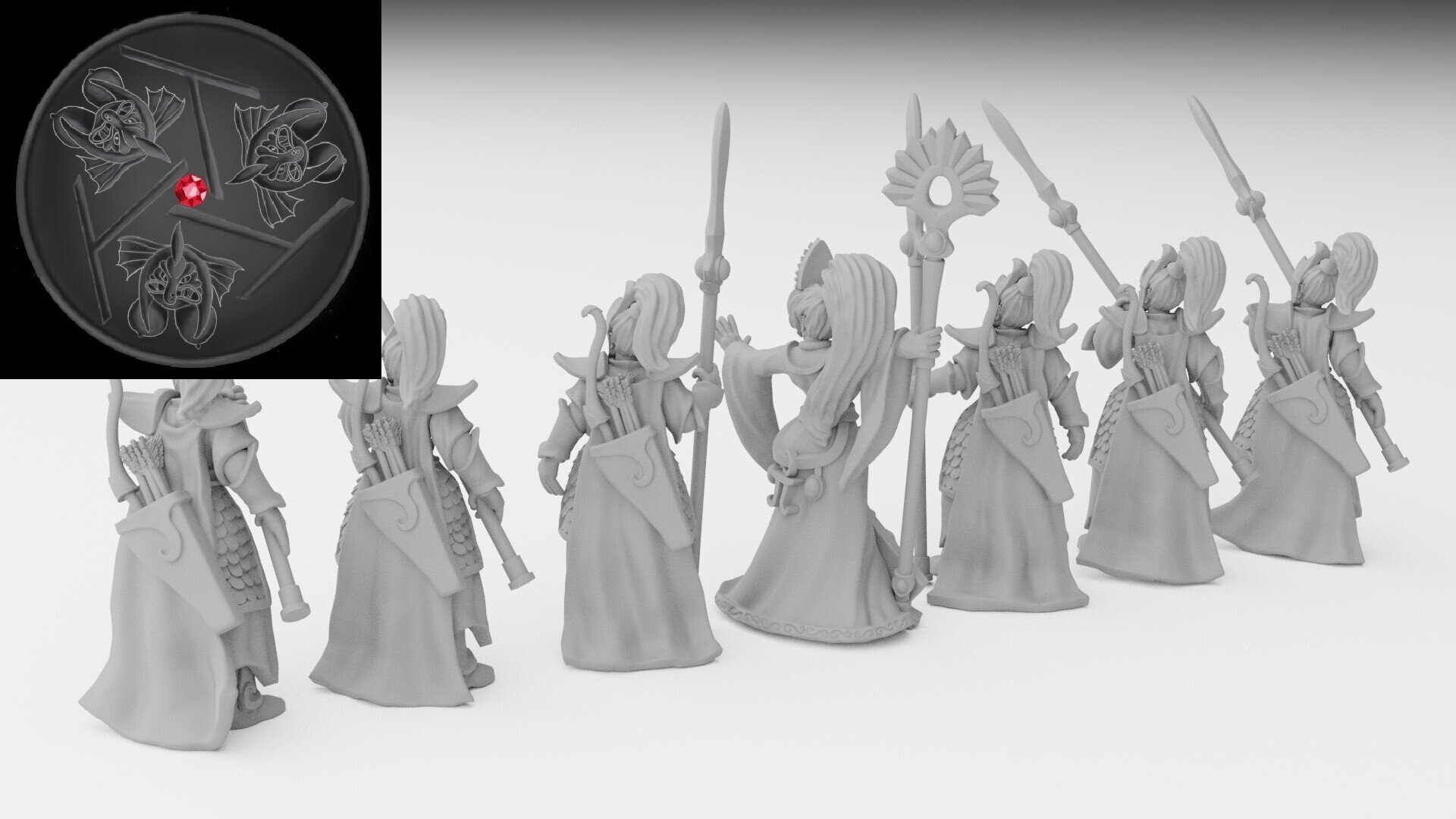 Handmaidens Of The Queen  (ilhadiel) high elves - resin miniatures - 28 mm - 6
