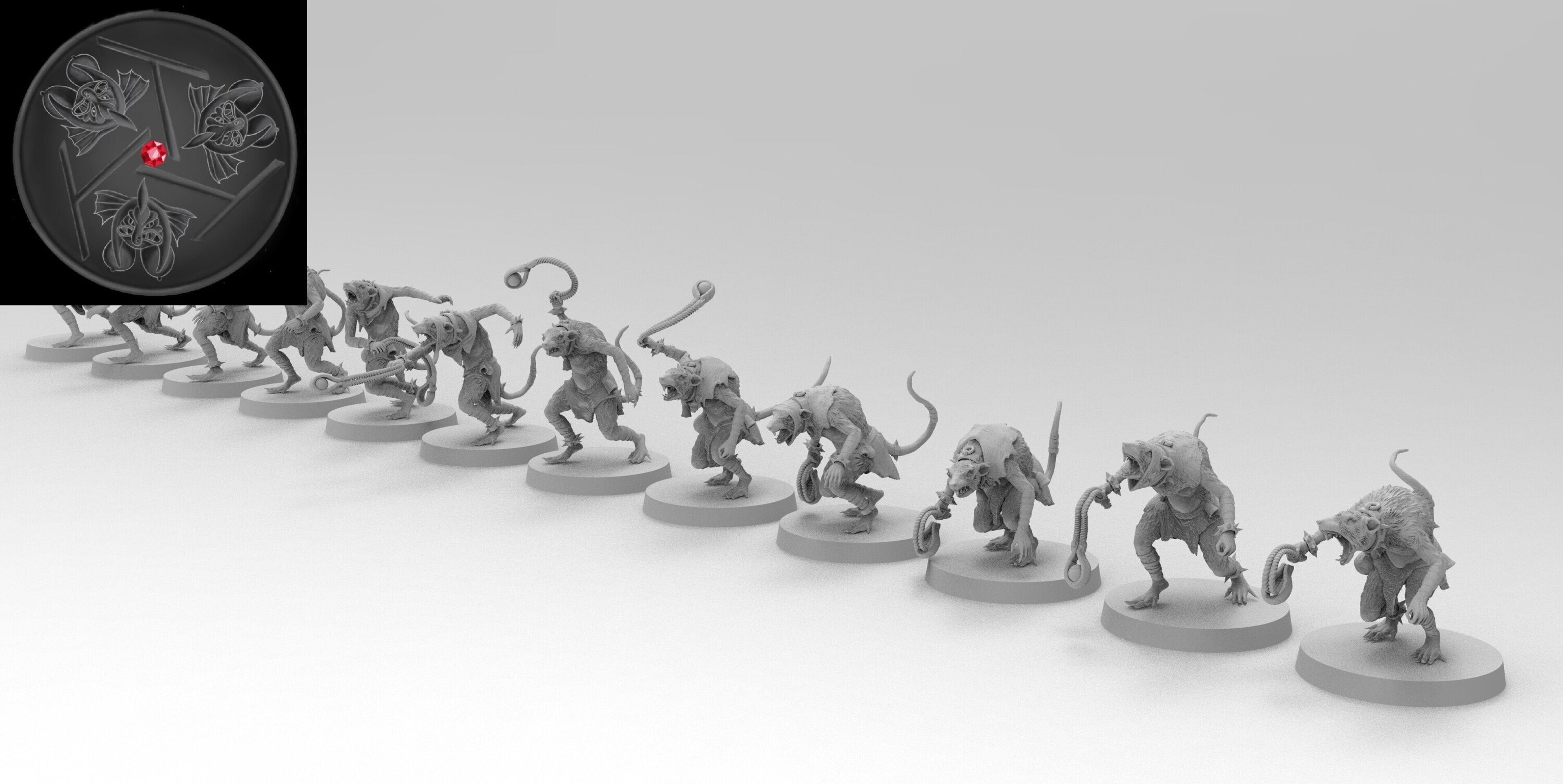 Skavenslaves (emang) skavens - wargames - resin miniatures - 28 mm - 2