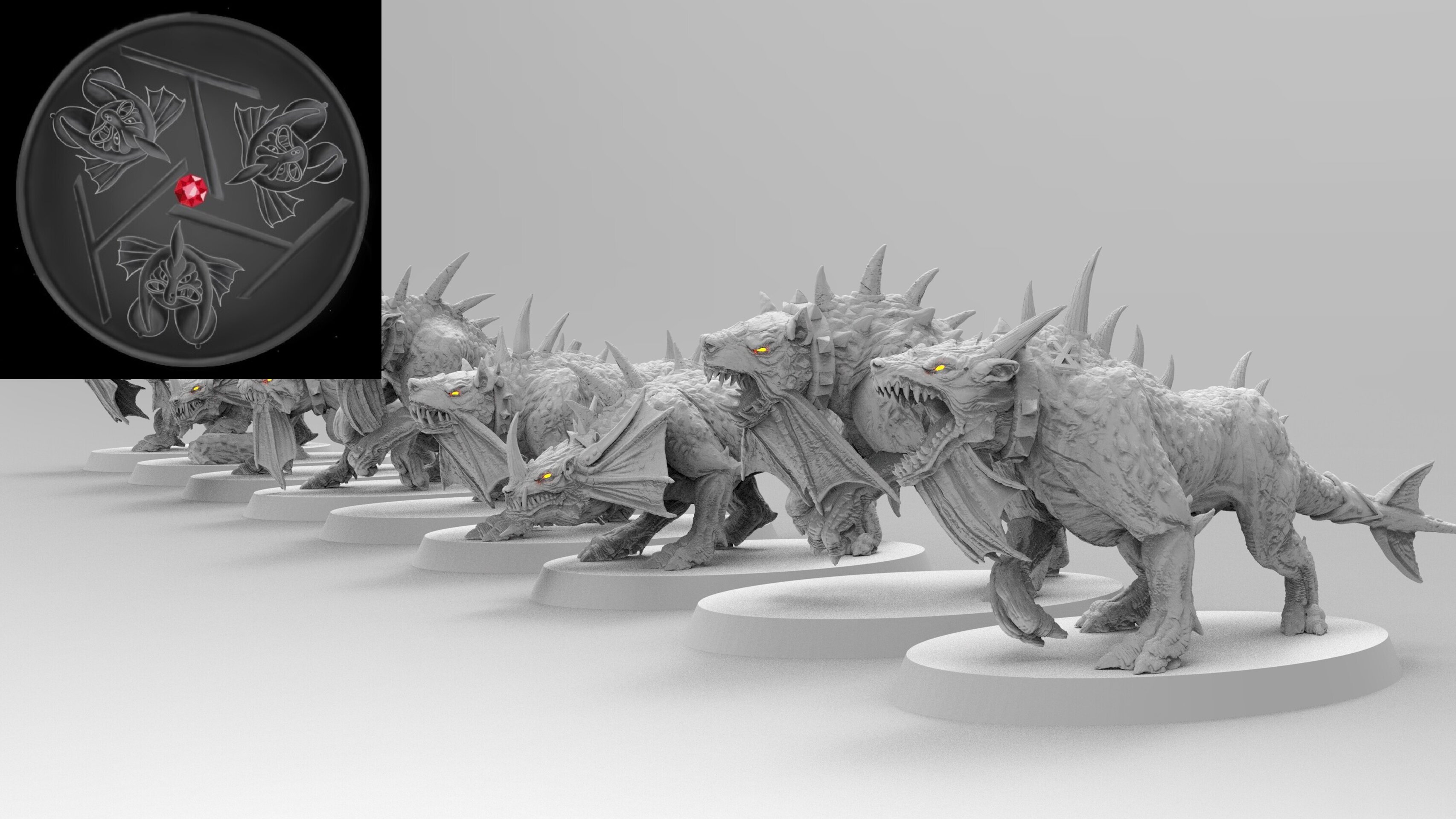 Flesh hounds (emang) chaos daemons - wargames - resin miniatures - 28 mm - 6