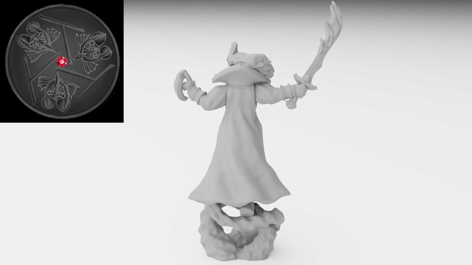 Mage on foot (ilhadiel) high elves - wargames - resin miniatures - 28 mm - 3