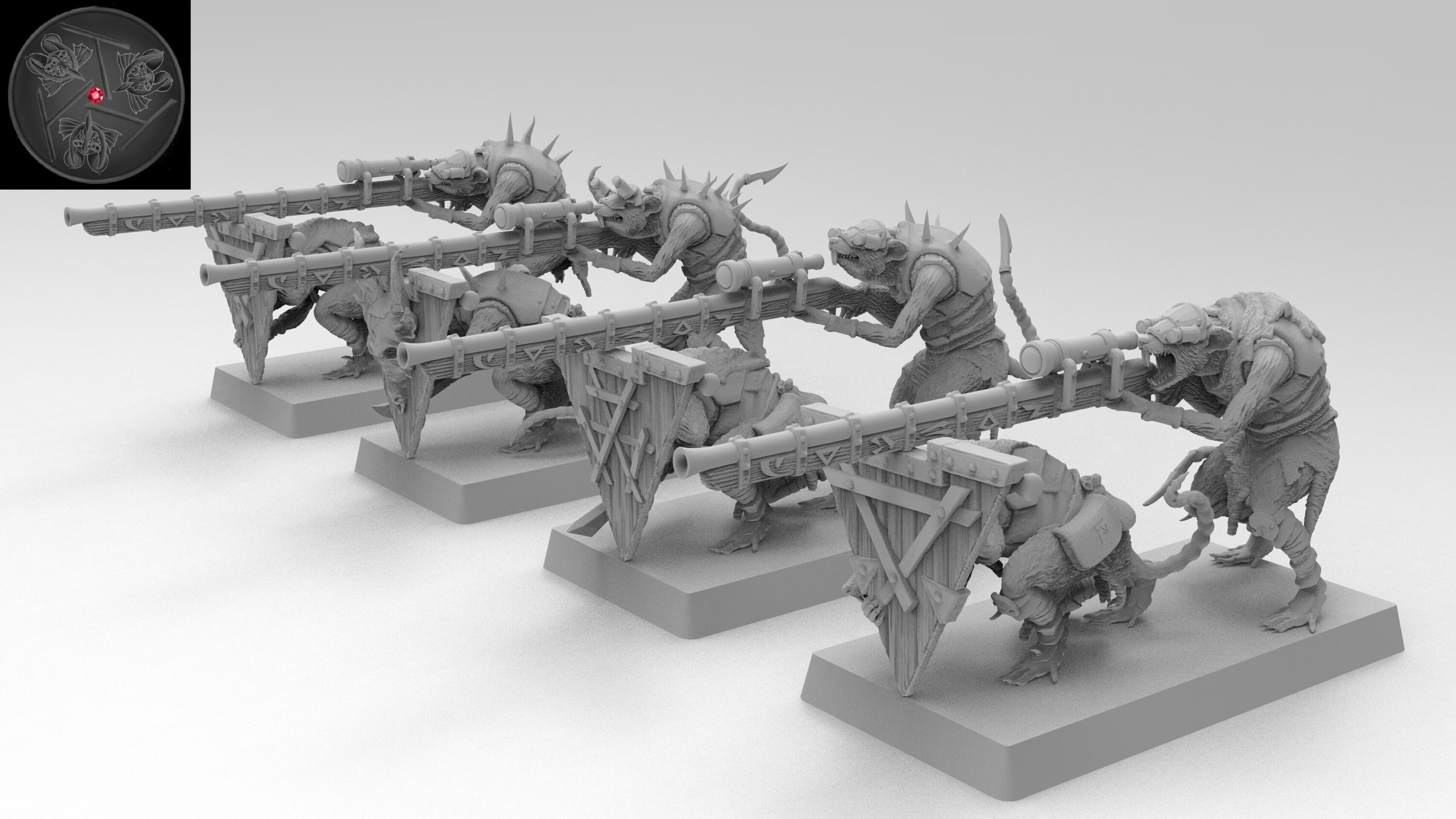 Warplock Jezzails (emang) skavens - wargames - resin miniatures - 28 mm - 2