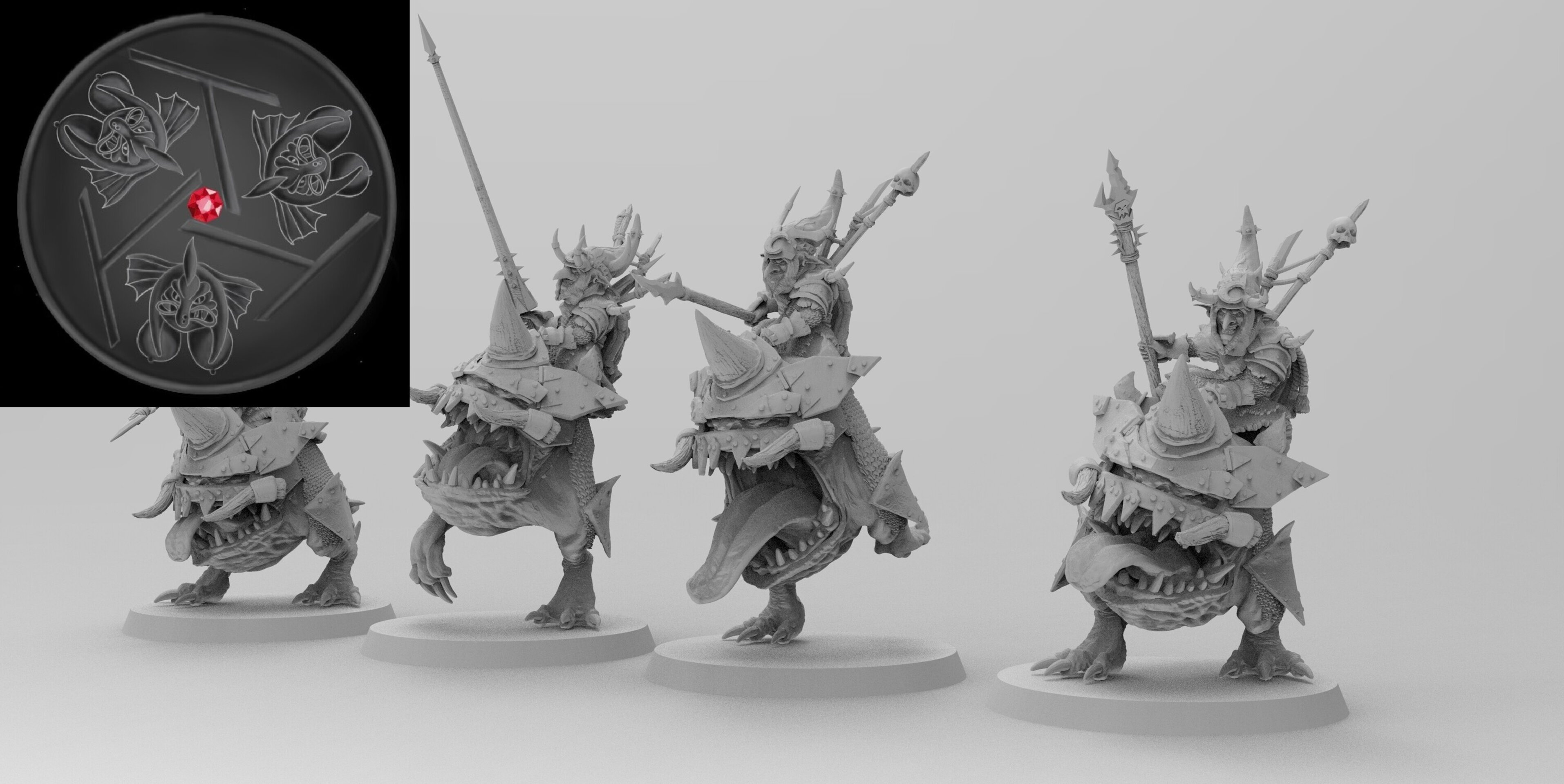 Night Goblin Hero on squig (emang) orcs & goblins - wargames - resin miniatures - 28 mm - 2