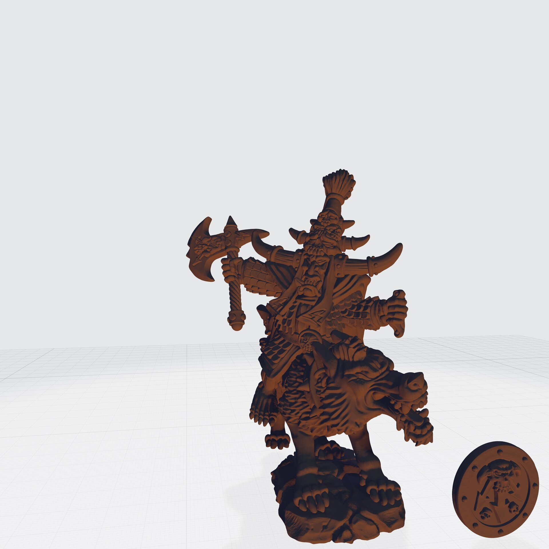 Hobgoblin Khan on Wolf (fabelzel) chaos dwarfs oldhammer - wargames - 28 mm - 2