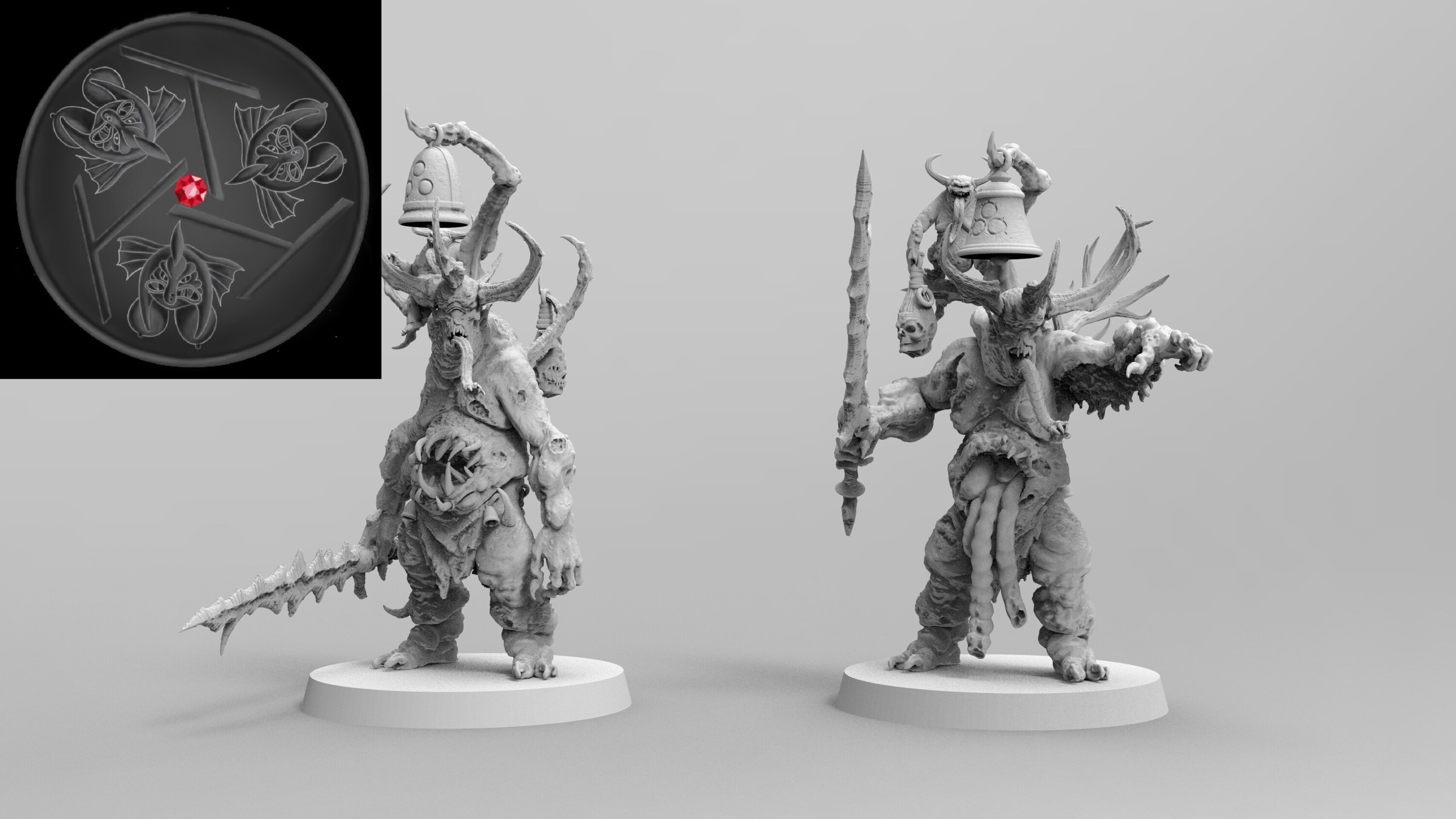Pestilence God Herald on foot (emang) chaos daemons - resin miniatures - 28 mm - 3