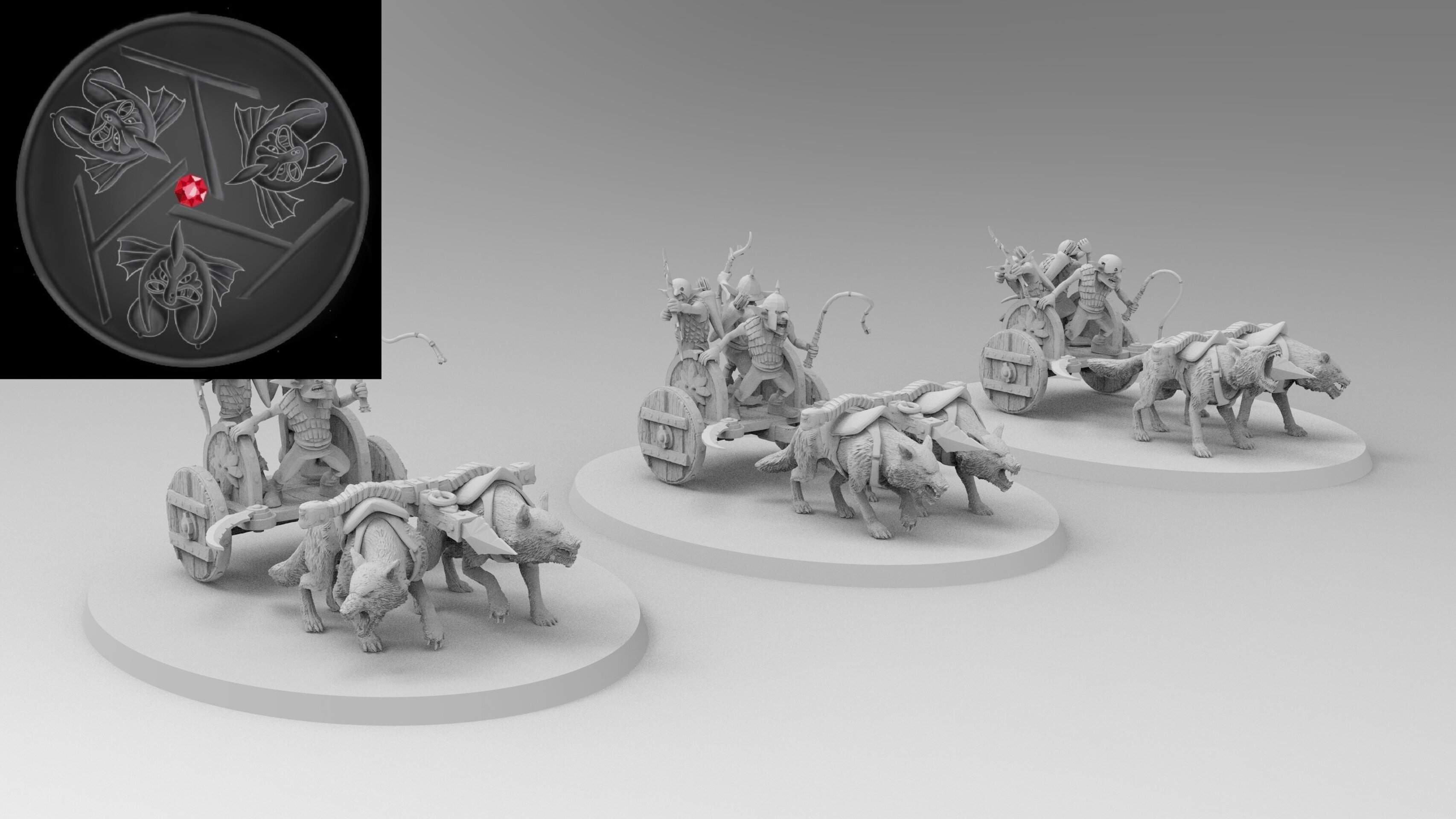 Goblin Wolf Chariot (emang) orcs & goblins - wargames - resin miniatures - 28 mm - 2