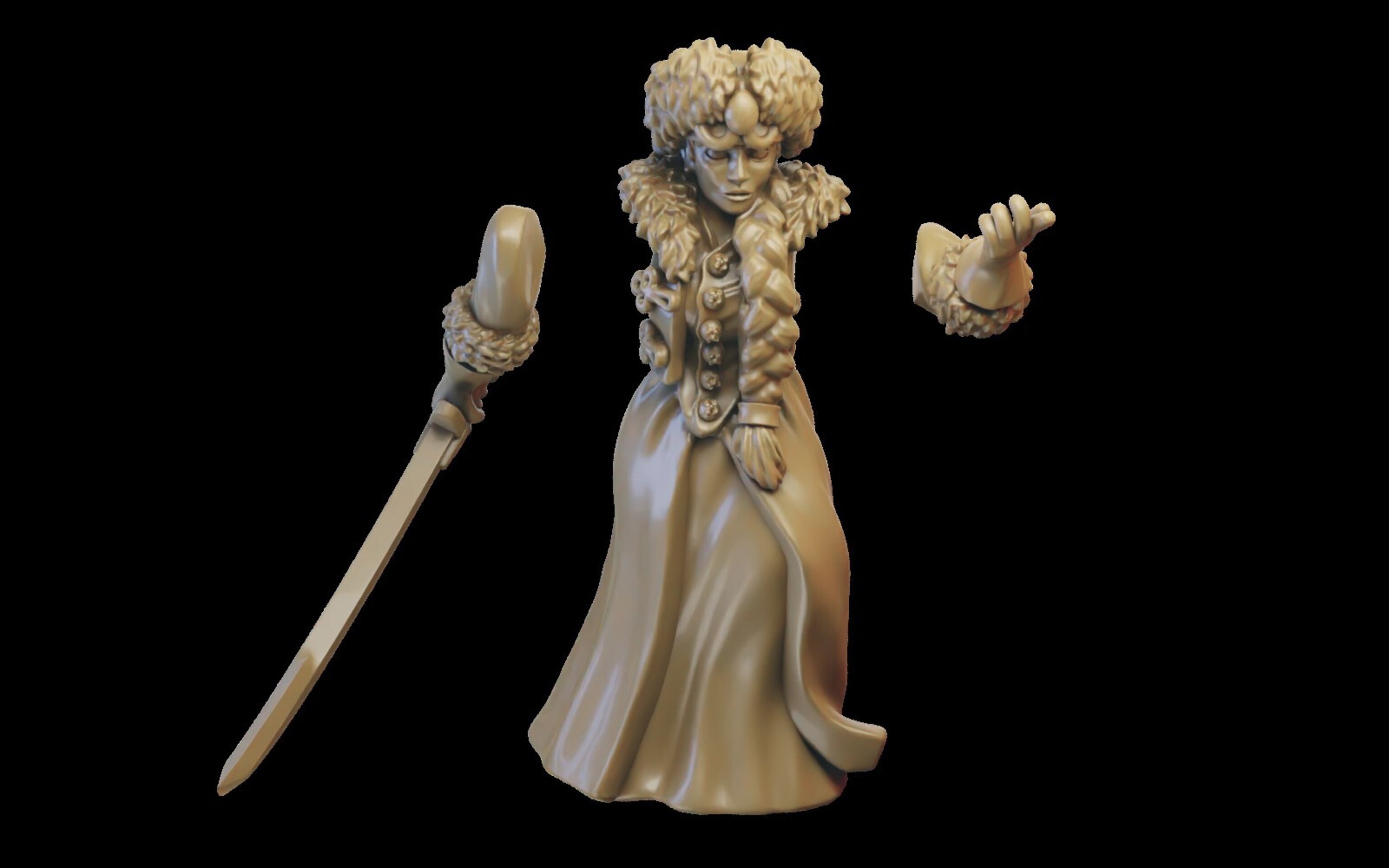 Ice Witch on foot (ilhadiel) kislev - wargames - resin miniatures - 28 mm - 3