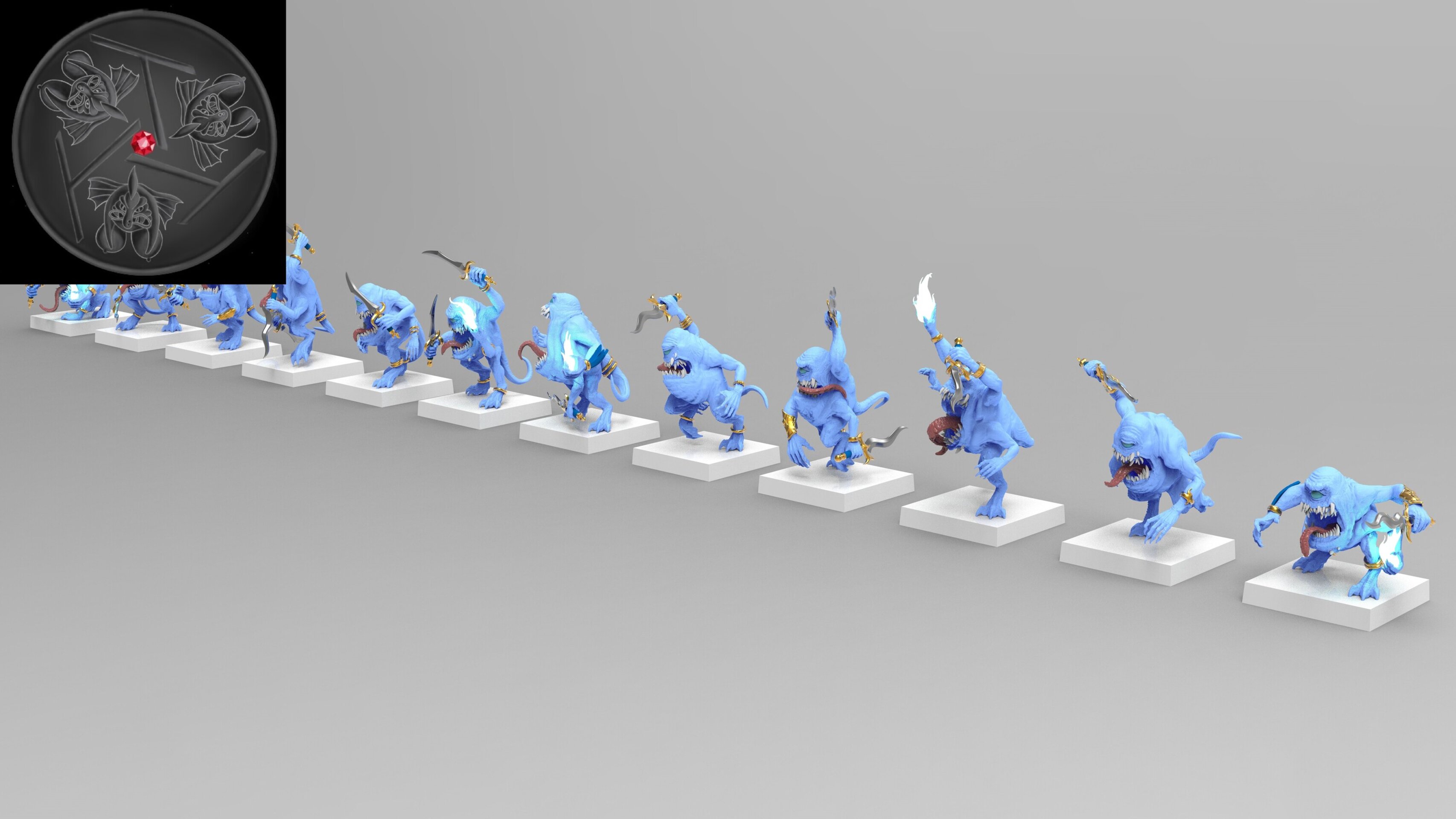 Blue Horrors (emang) chaos daemons - wargames - resin miniatures - 28 mm - 2