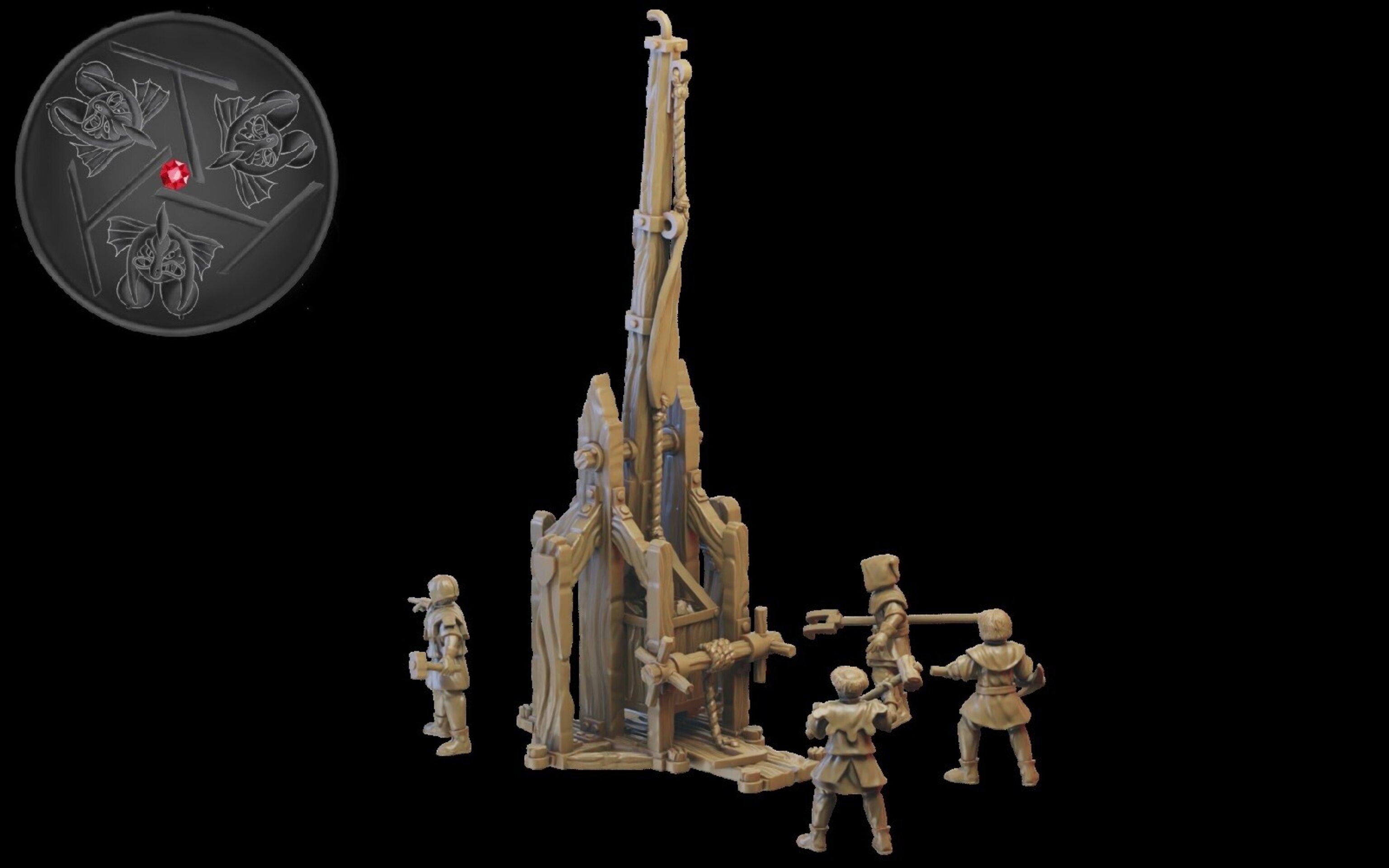 Trebuchet (ilhadiel) bretonnia - wargames - resin miniatures - 28 mm - 2